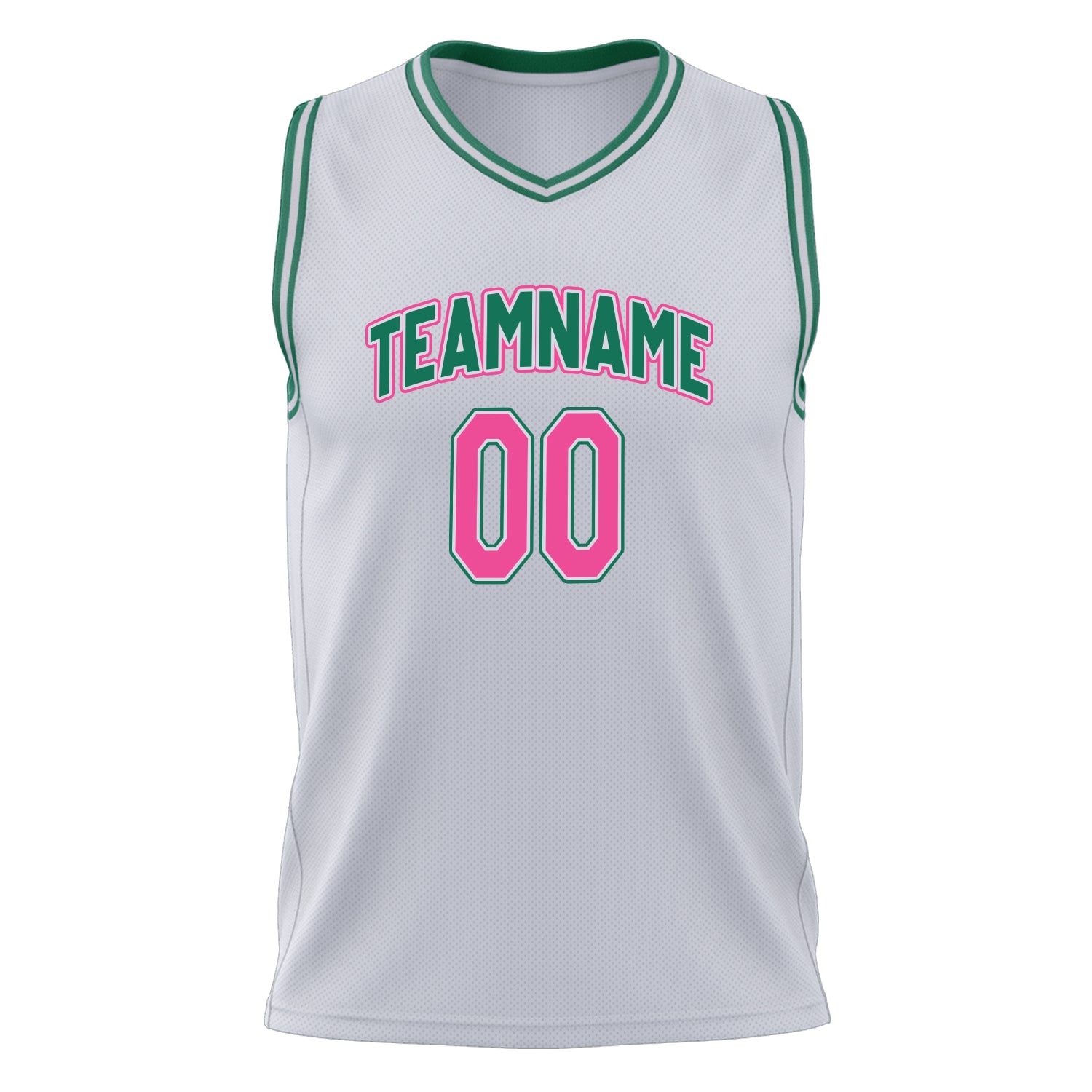 Benutzerdefiniertes Professionelles Weiß Rosa Basketballtrikot