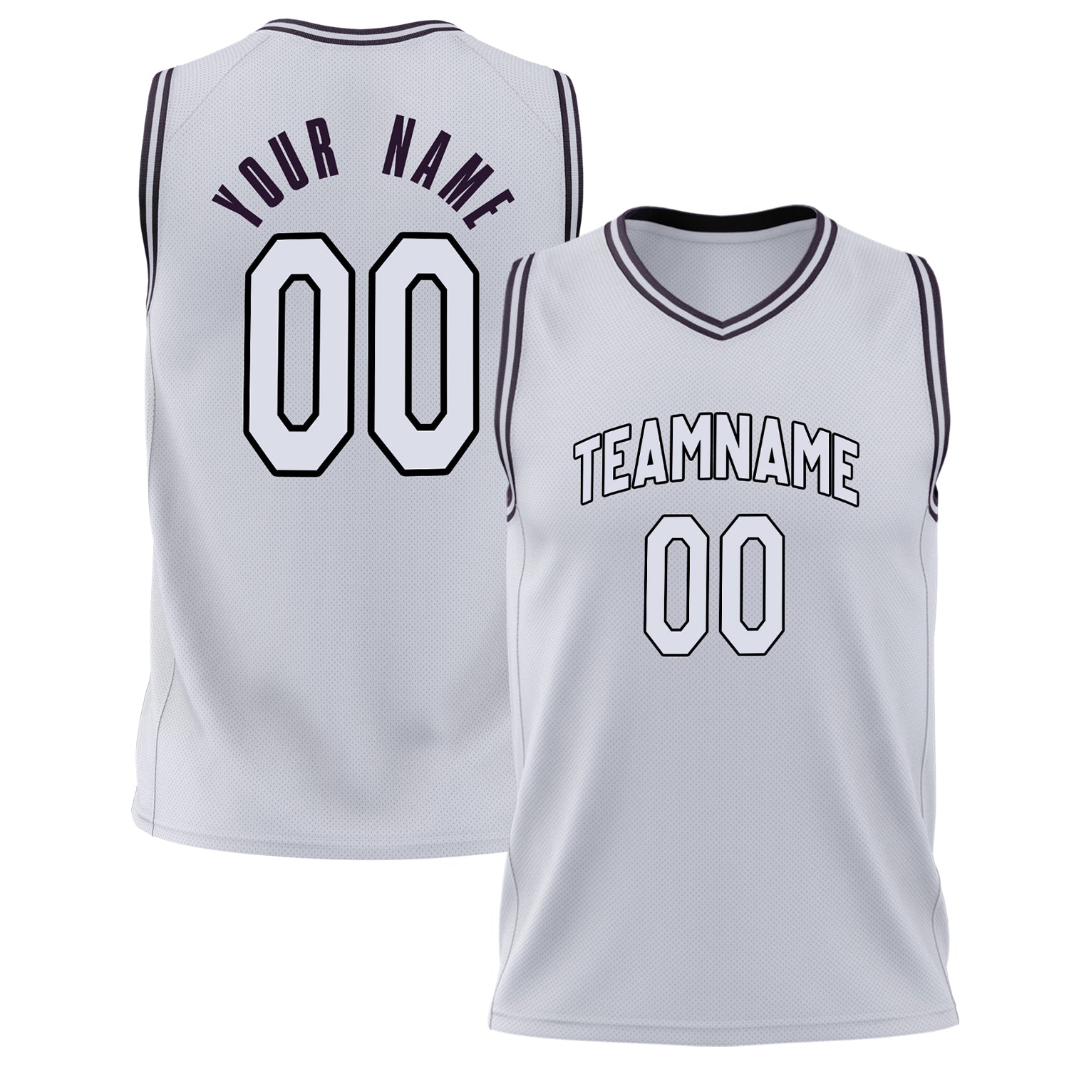 Benutzerdefiniertes Professionelles Weiß Schwarz Basketballtrikot BS02240626XJ266