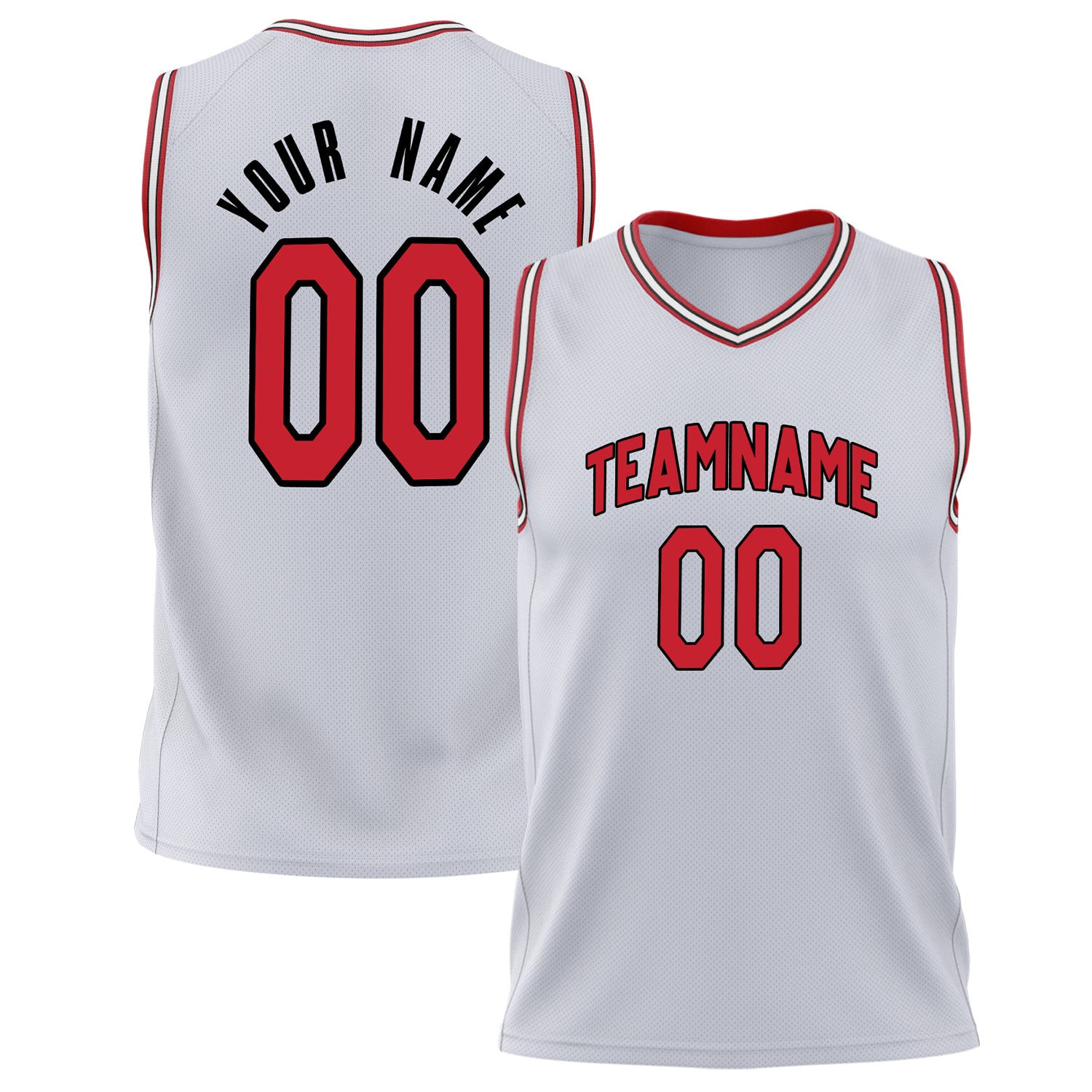 Benutzerdefiniertes Professionelles Weiß Rot Basketballtrikot BS02240626XJ269