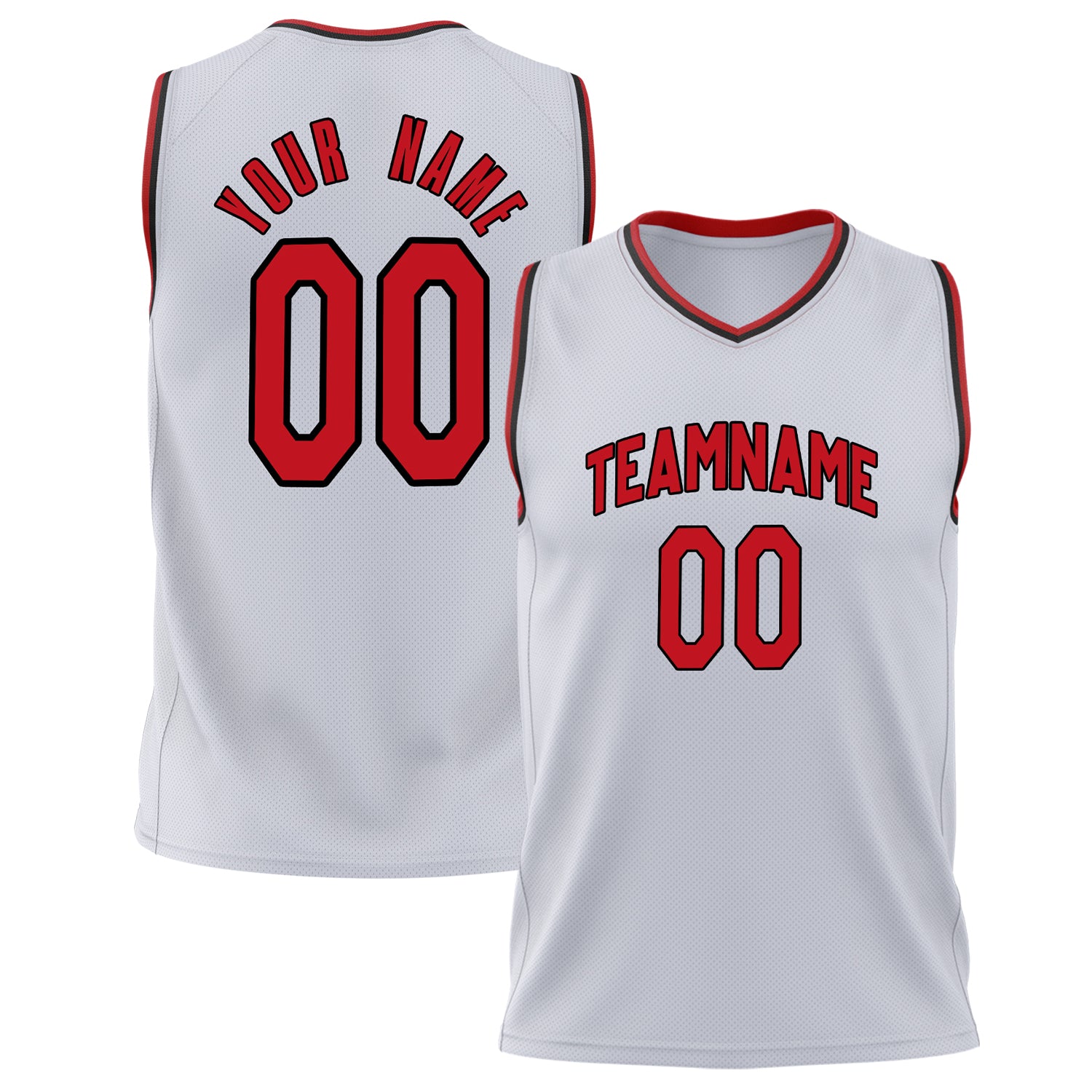 Benutzerdefiniertes Professionelles Weiß Rot Basketballtrikot BS02240626XJ273