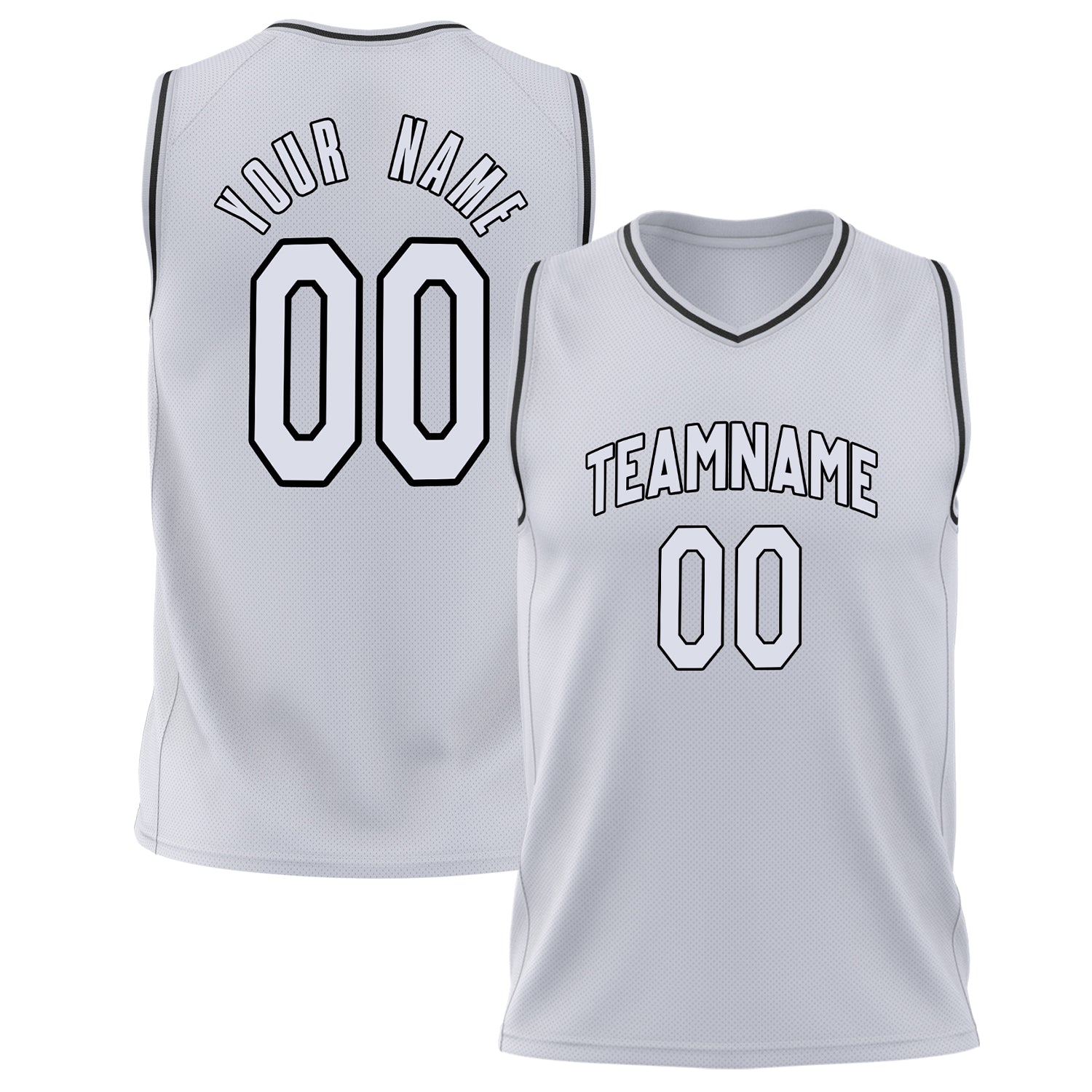 Benutzerdefiniertes Professionelles Weiß Schwarz Basketballtrikot BS02240626XJ274