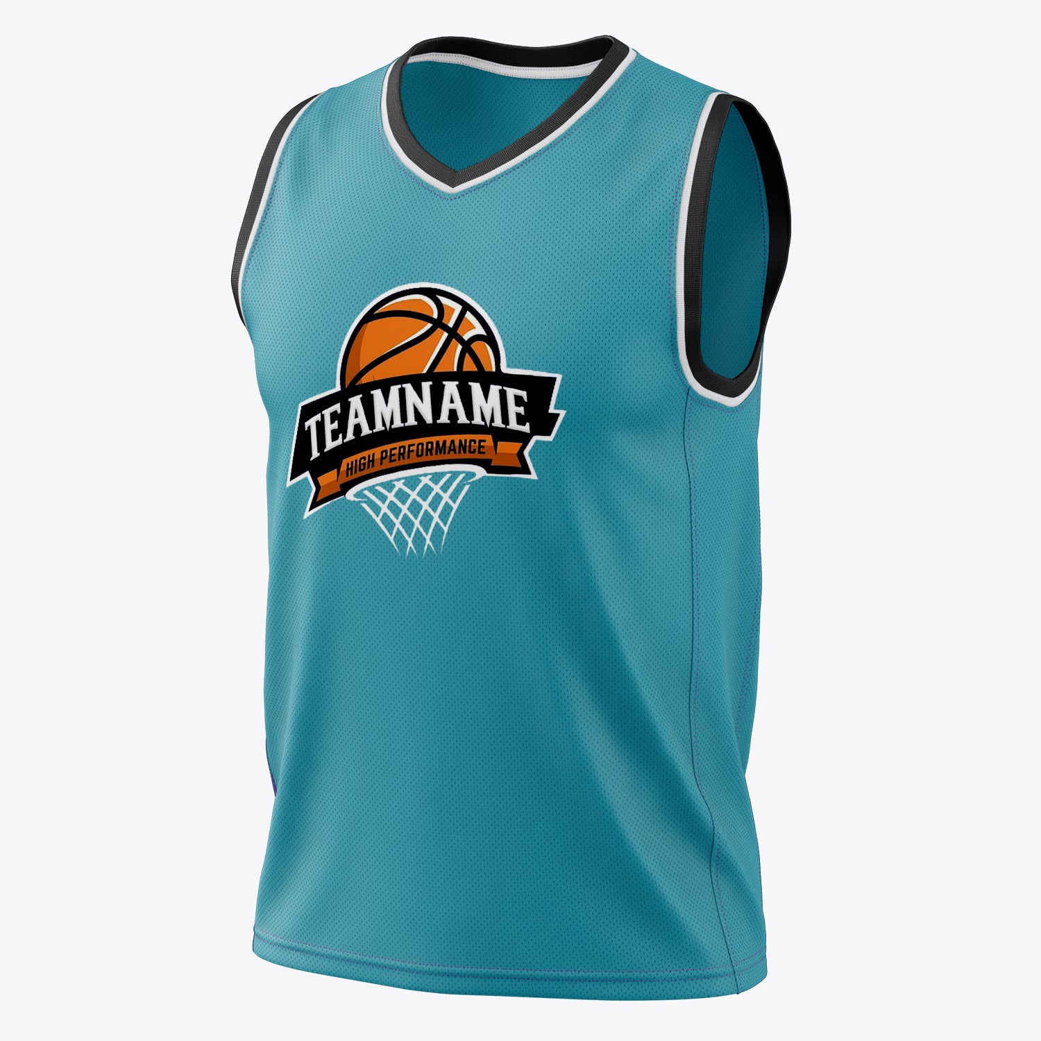 Custom Professional Teal Black Basketball Jersey