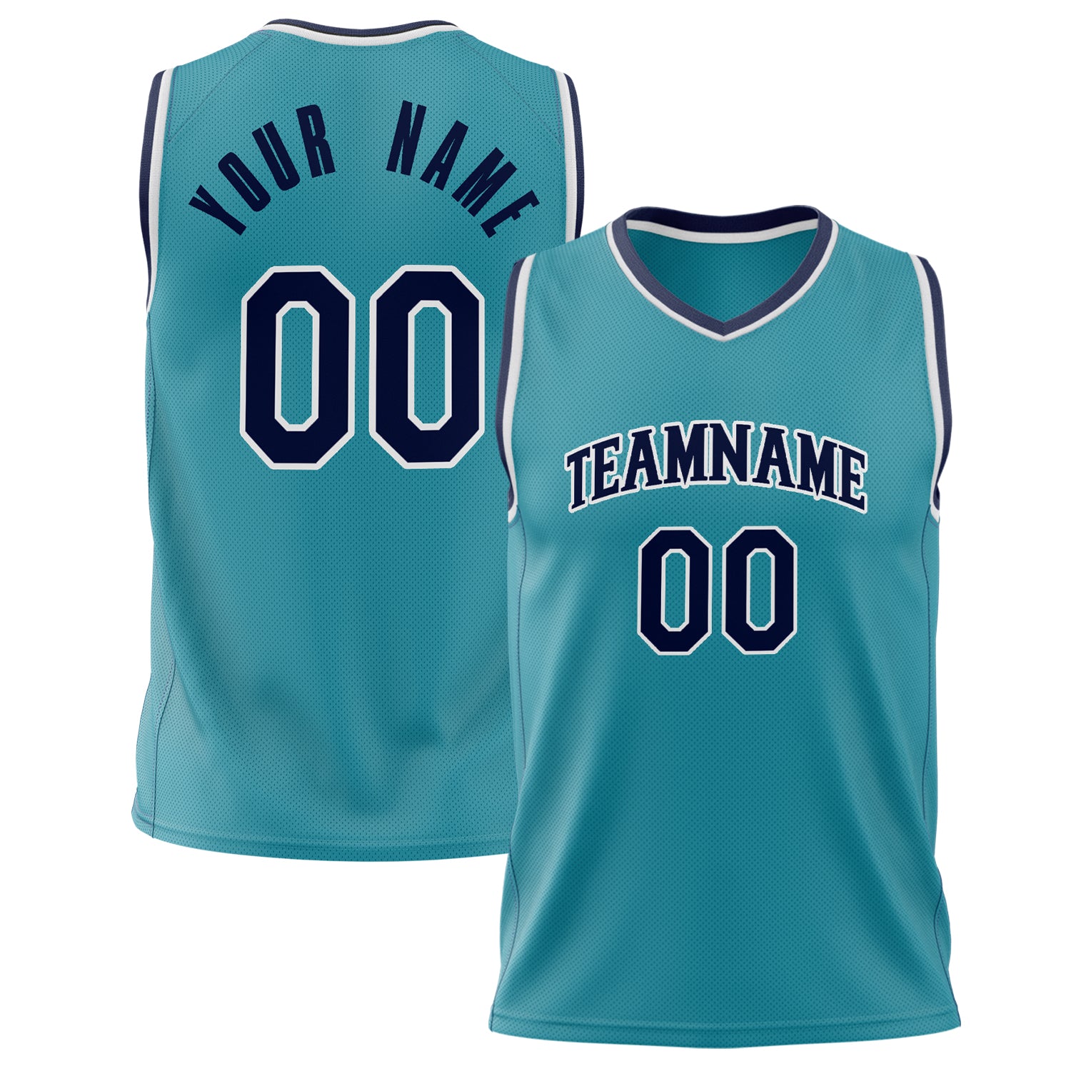 Benutzerdefiniertes Professionelles Blaugrün Schwarz Basketballtrikot BS02240626YX241