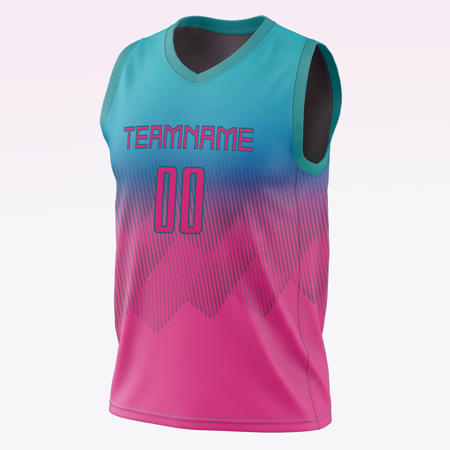 Custom Professional Teal Pink Basketball Jersey