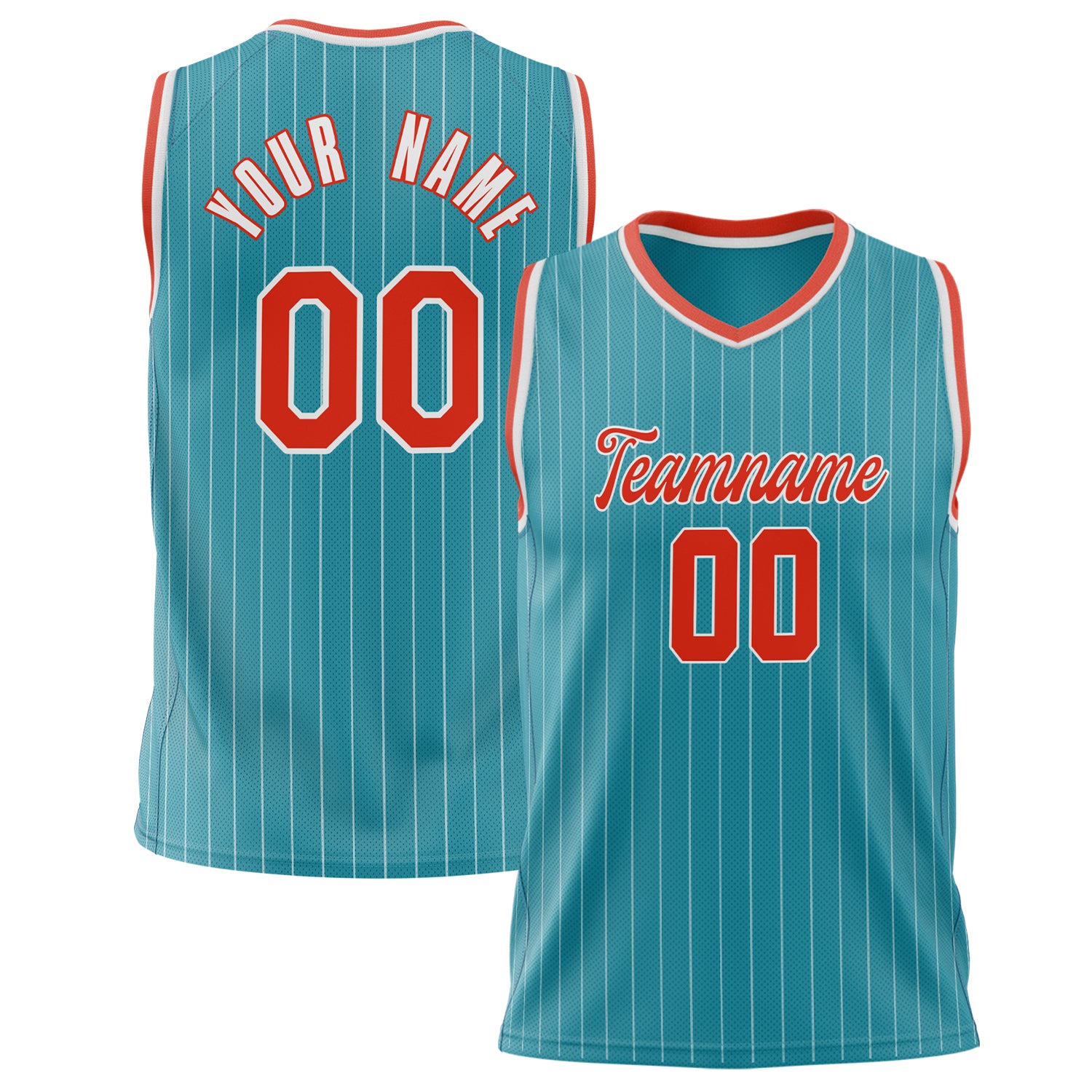 Benutzerdefiniertes Professionelles Blaugrün Orange Basketballtrikot BS02240626YX248