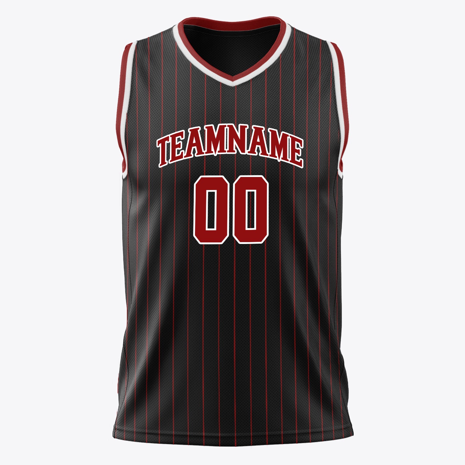 Benutzerdefiniertes Professionelles Schwarz Karmesinrot Basketballtrikot