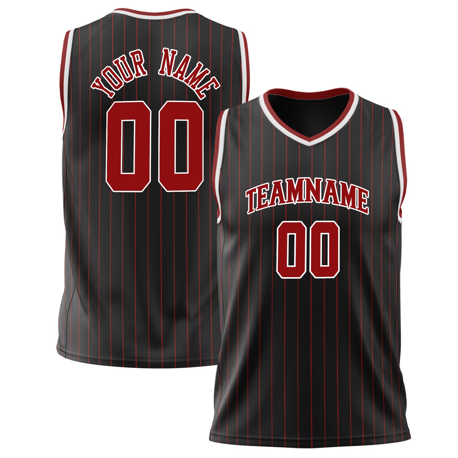 Benutzerdefiniertes Professionelles Schwarz Karmesinrot Basketballtrikot BS02240626ZX001