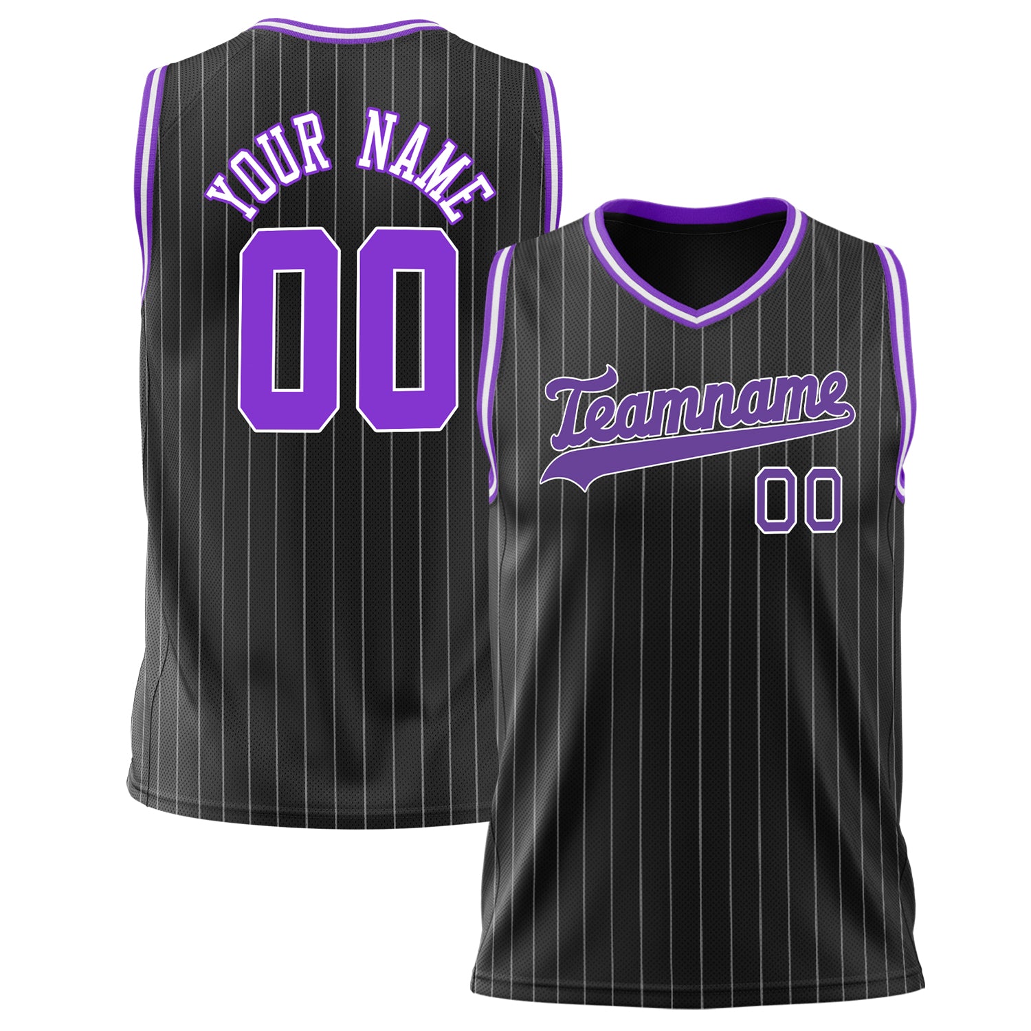 Benutzerdefiniertes Professionelles Schwarz Lila Basketballtrikot BS02240626ZX002