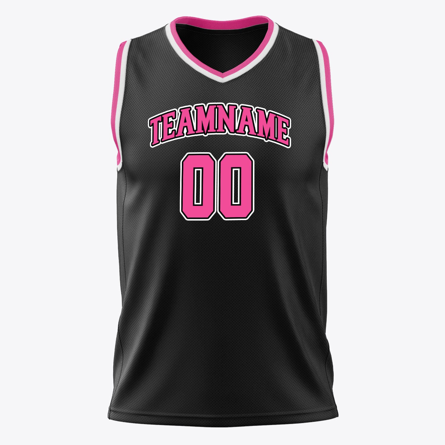 Benutzerdefiniertes Professionelles Schwarz Rosa Basketballtrikot