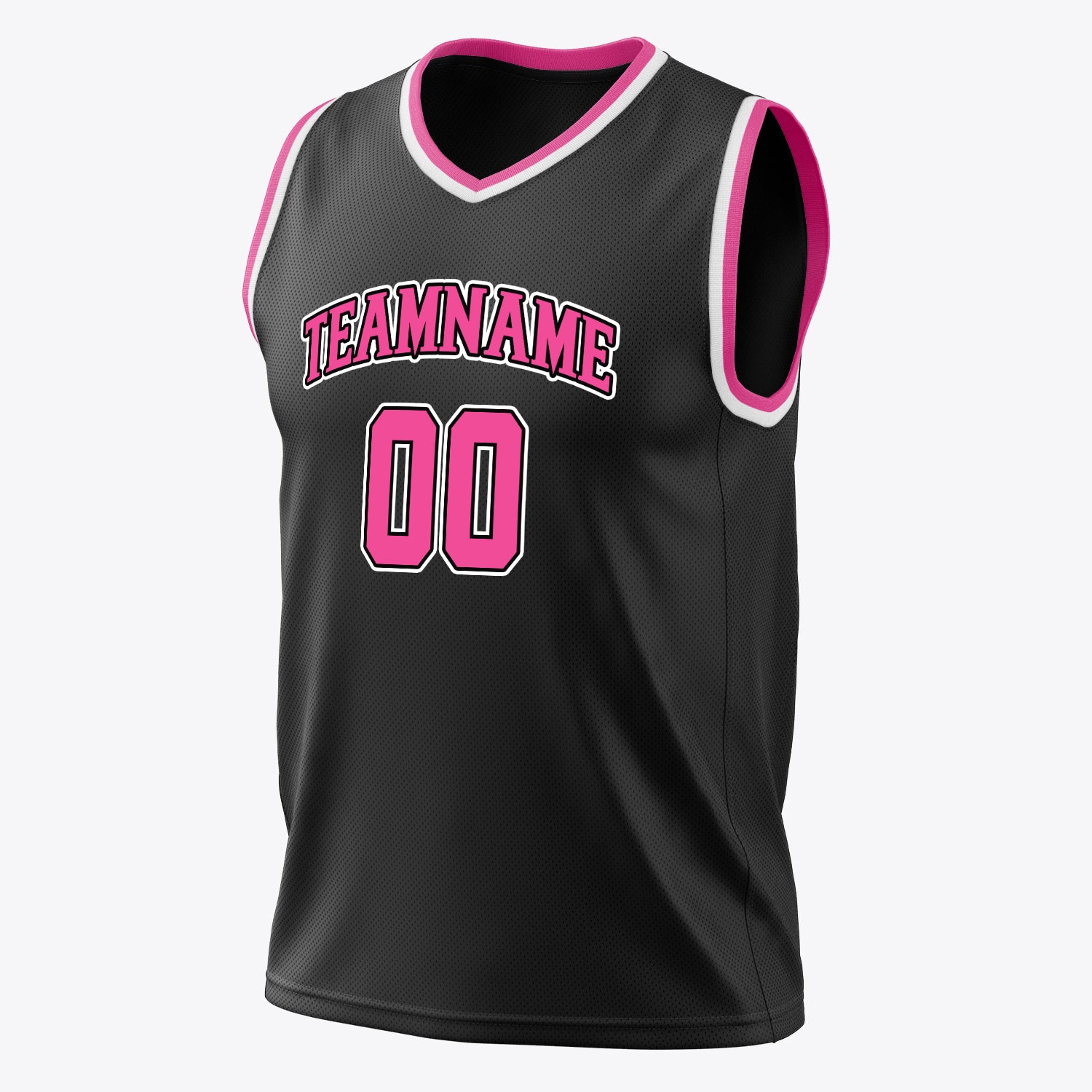 Benutzerdefiniertes Professionelles Schwarz Rosa Basketballtrikot
