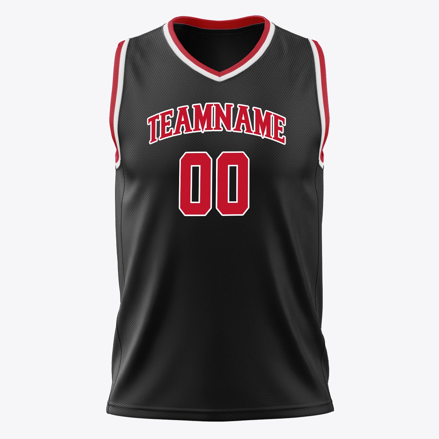Benutzerdefiniertes Professionelles Schwarz Rot Basketballtrikot