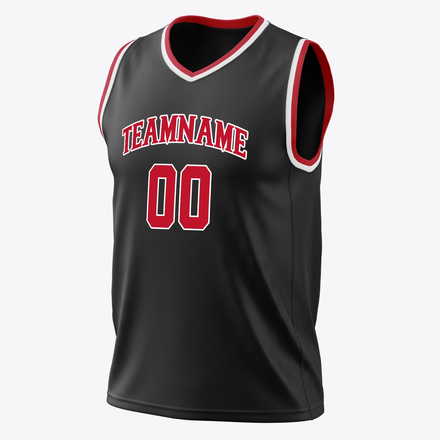 Benutzerdefiniertes Professionelles Schwarz Rot Basketballtrikot