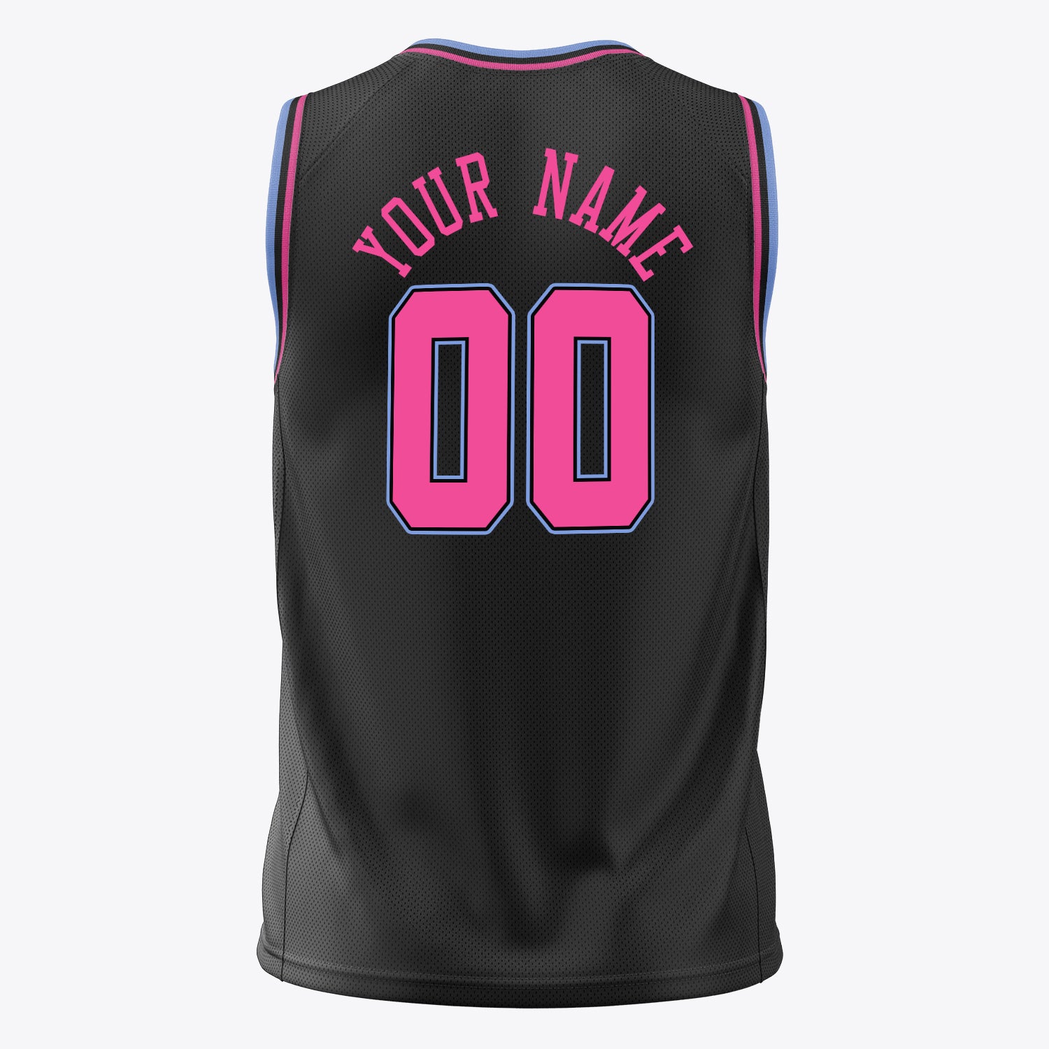 Benutzerdefiniertes Professionelles Schwarz Rosa Basketballtrikot
