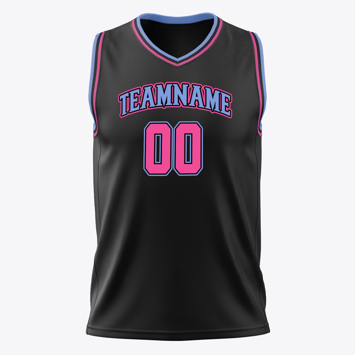 Benutzerdefiniertes Professionelles Schwarz Rosa Basketballtrikot