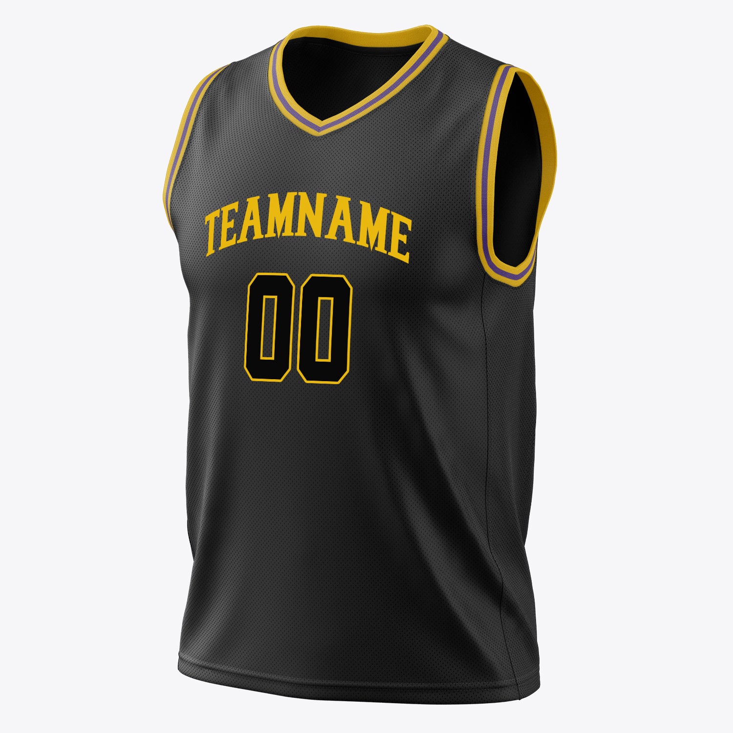 Benutzerdefiniertes Professionelles Schwarz Gold Basketballtrikot