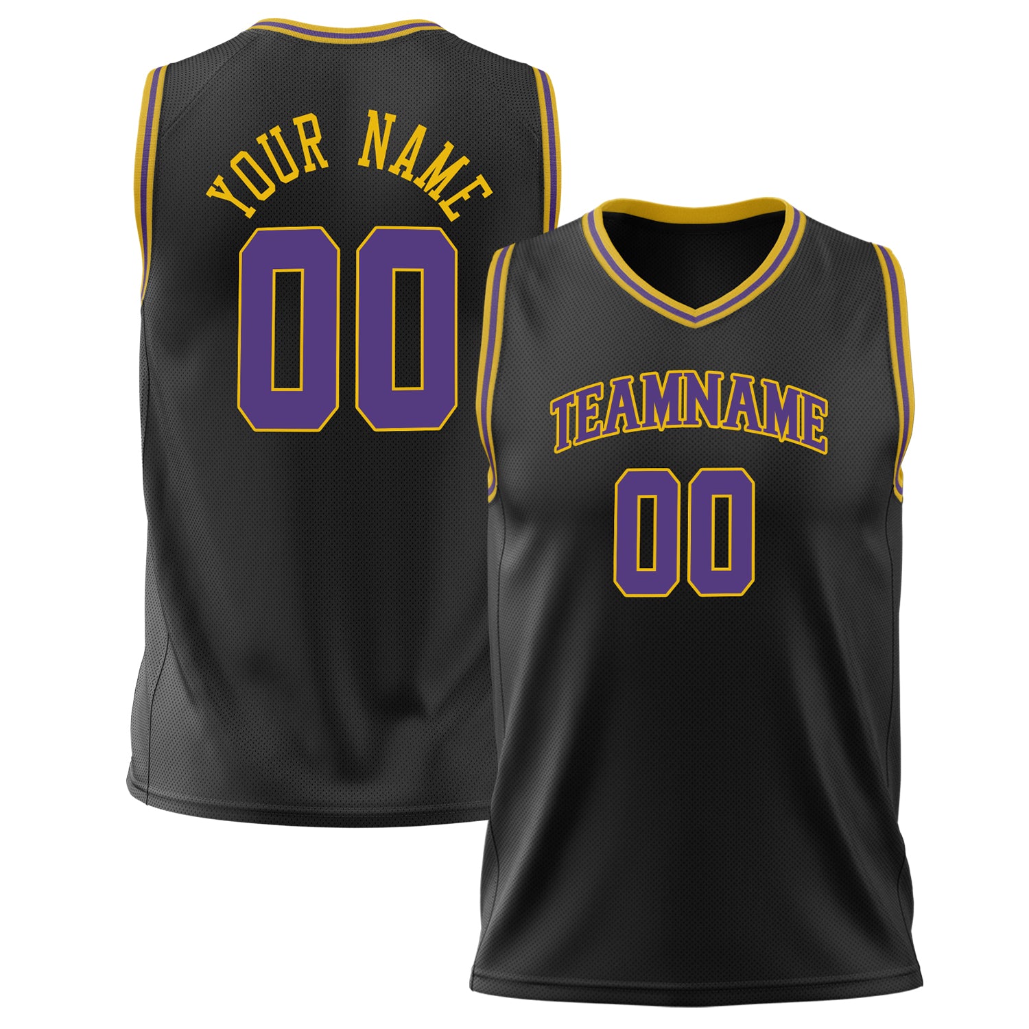 Benutzerdefiniertes Professionelles Schwarz Lila Basketballtrikot BS02240626ZX010