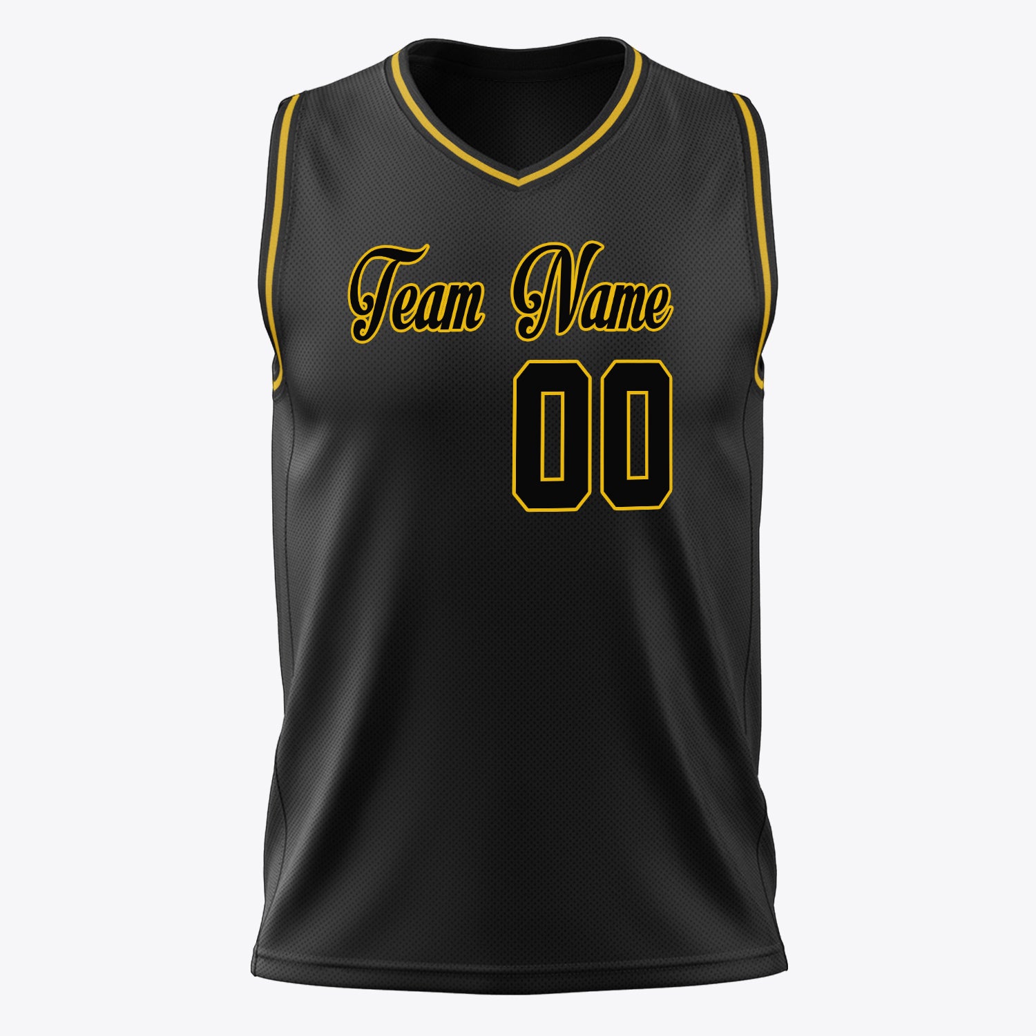 Benutzerdefiniertes Professionelles Schwarz Gold Basketballtrikot