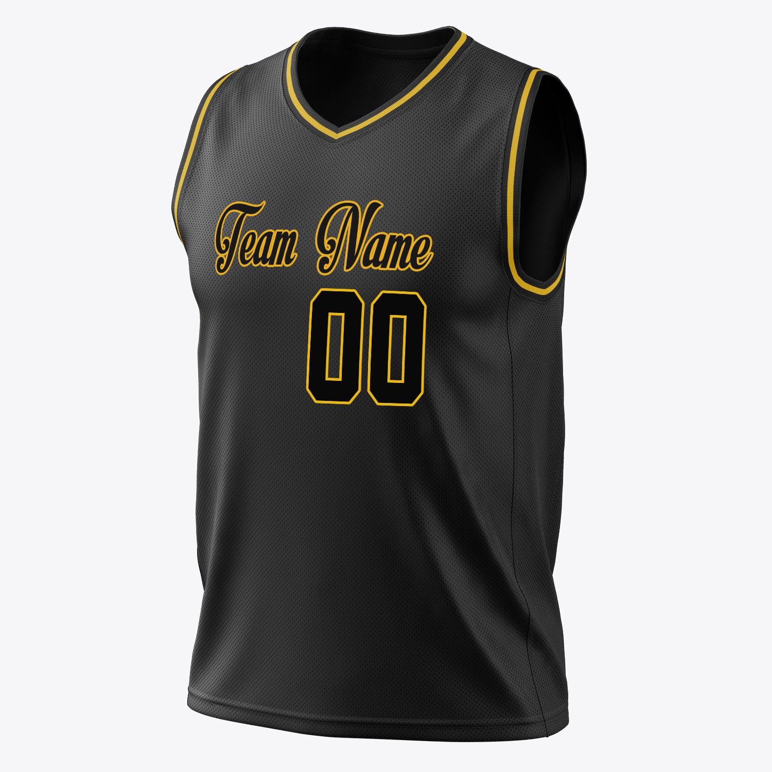 Benutzerdefiniertes Professionelles Schwarz Gold Basketballtrikot