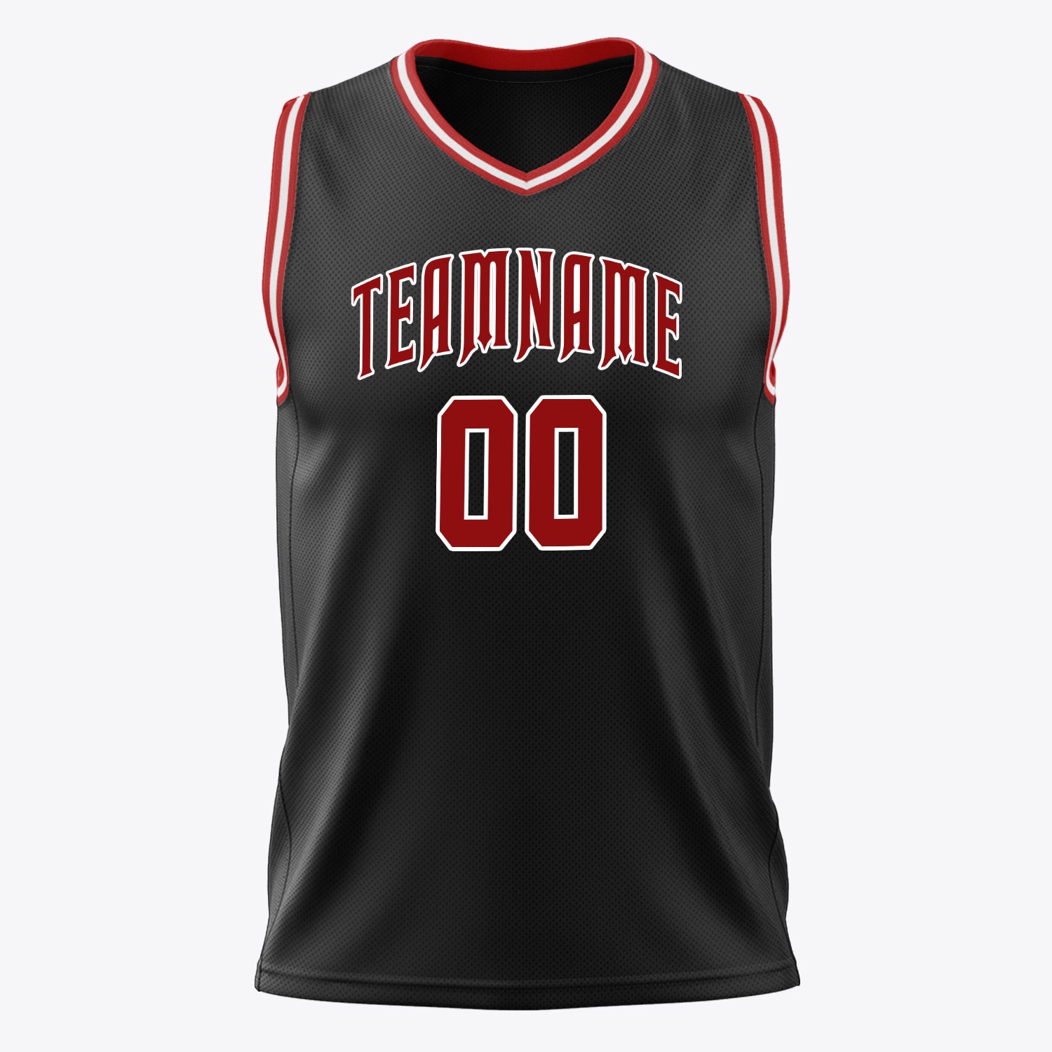 Benutzerdefiniertes Professionelles Schwarz Rot Basketballtrikot