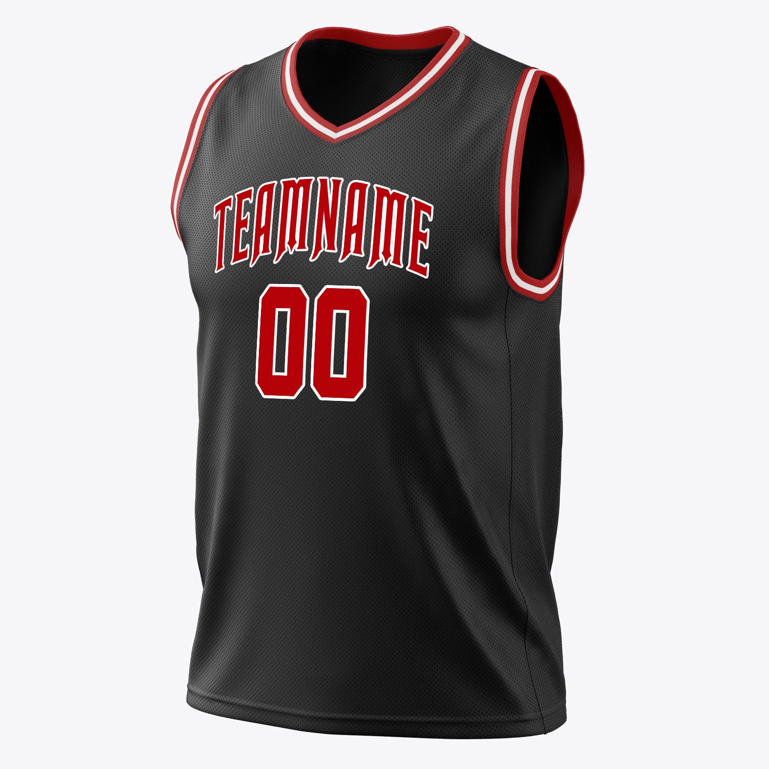 Benutzerdefiniertes Professionelles Schwarz Rot Basketballtrikot