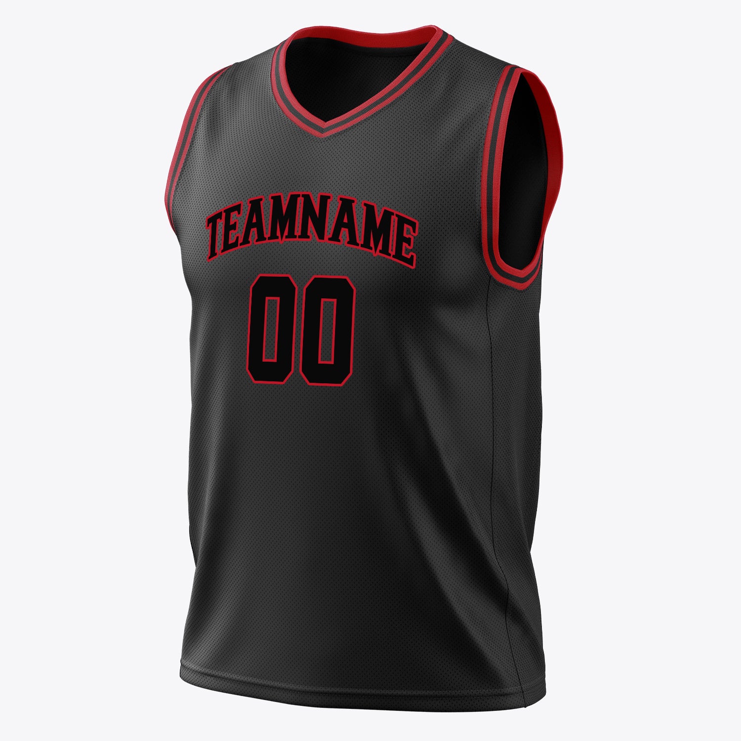 Benutzerdefiniertes Professionelles Schwarz Rot Basketballtrikot