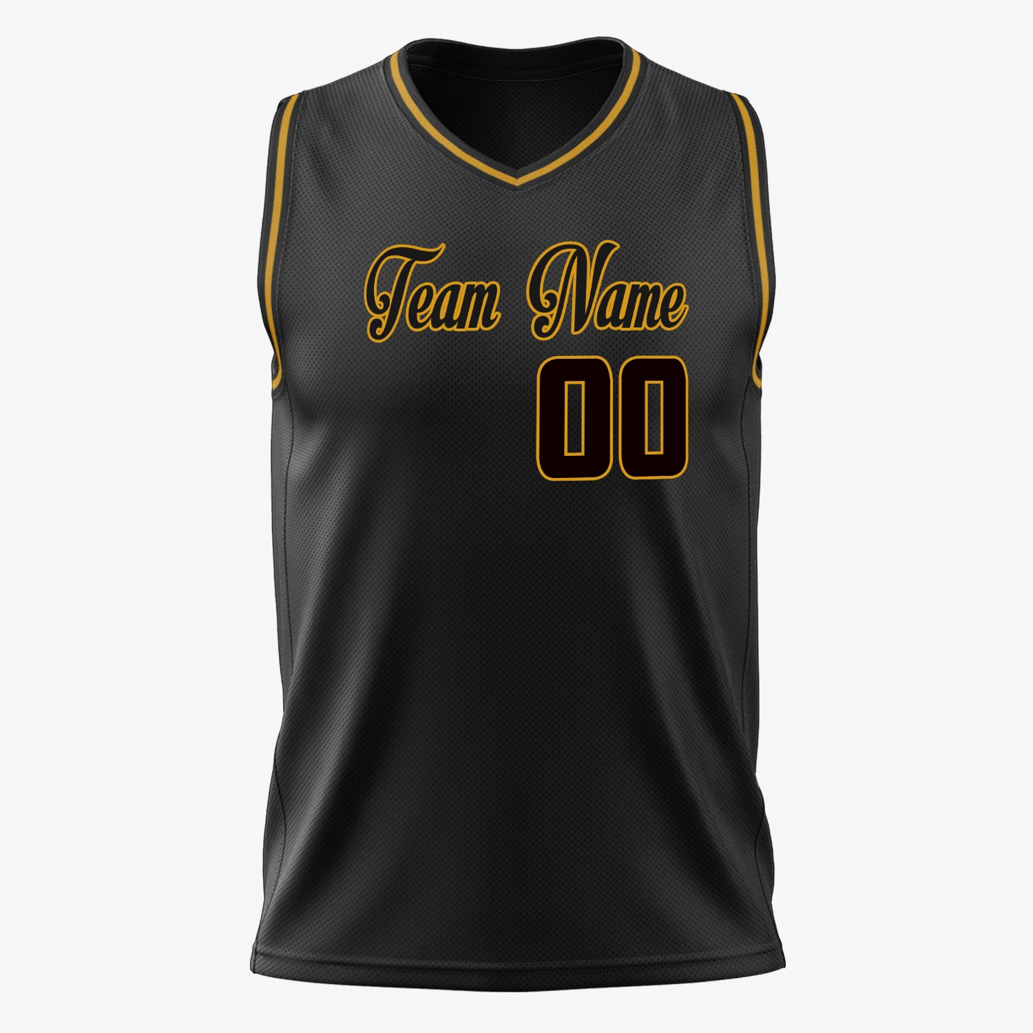 Custom Professional Black Gold Basketball Jersey