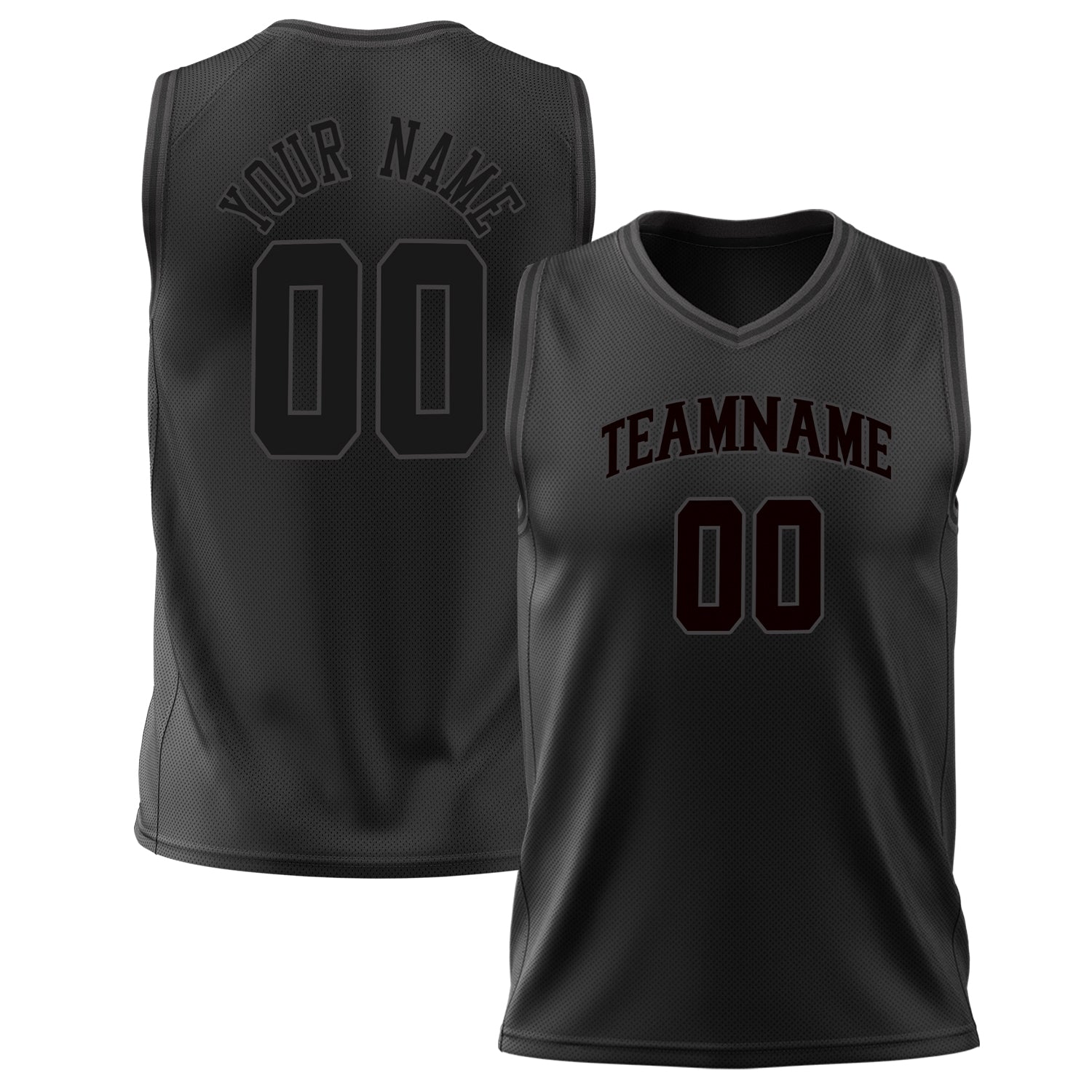 Benutzerdefiniertes Professionelles Schwarz Grau Basketballtrikot BS02240626ZX017