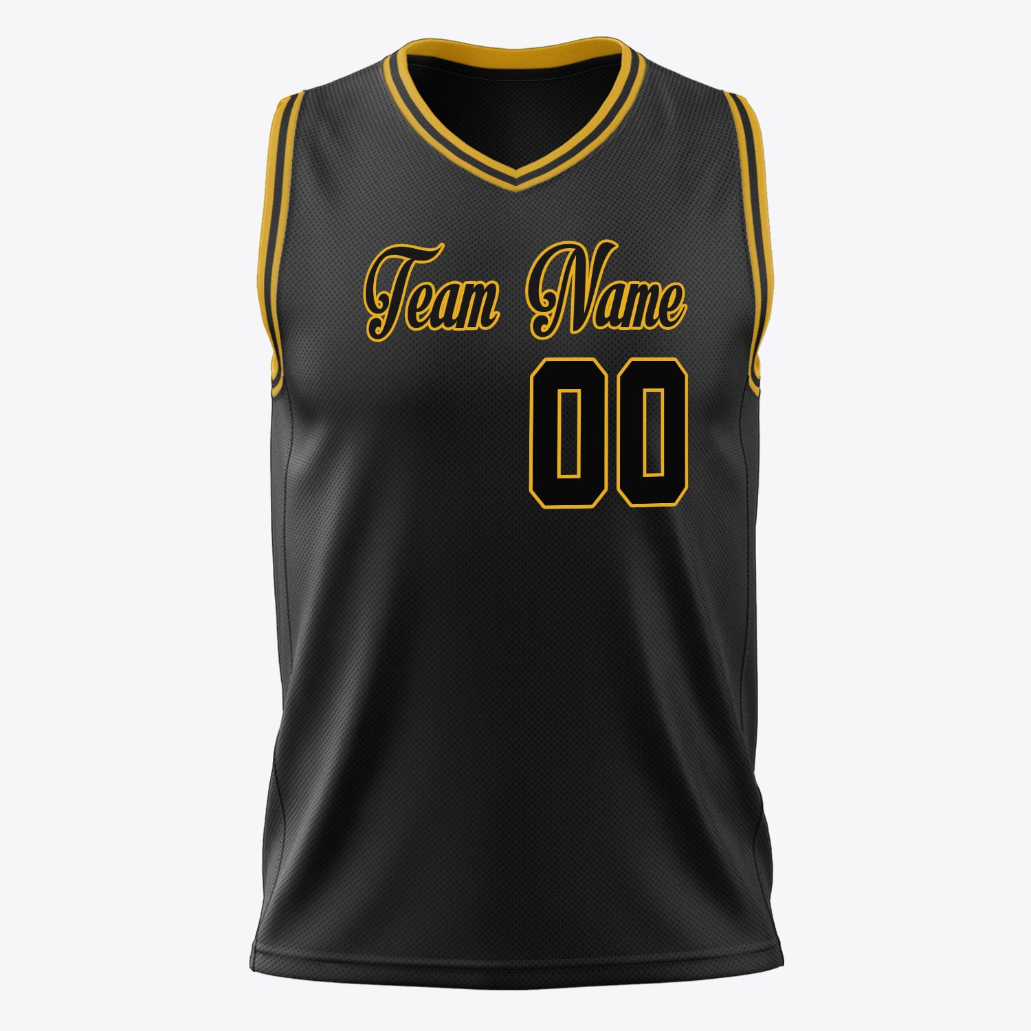 Custom Professional Black Gold Basketball Jersey