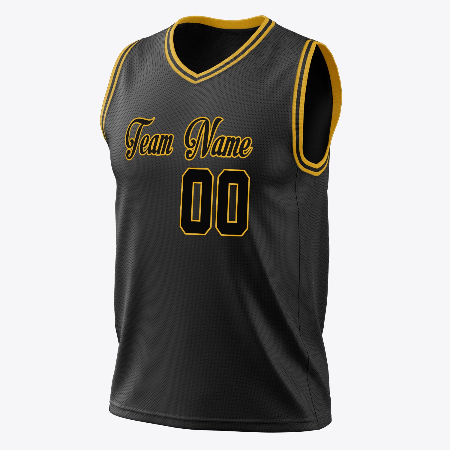 Custom Professional Black Gold Basketball Jersey