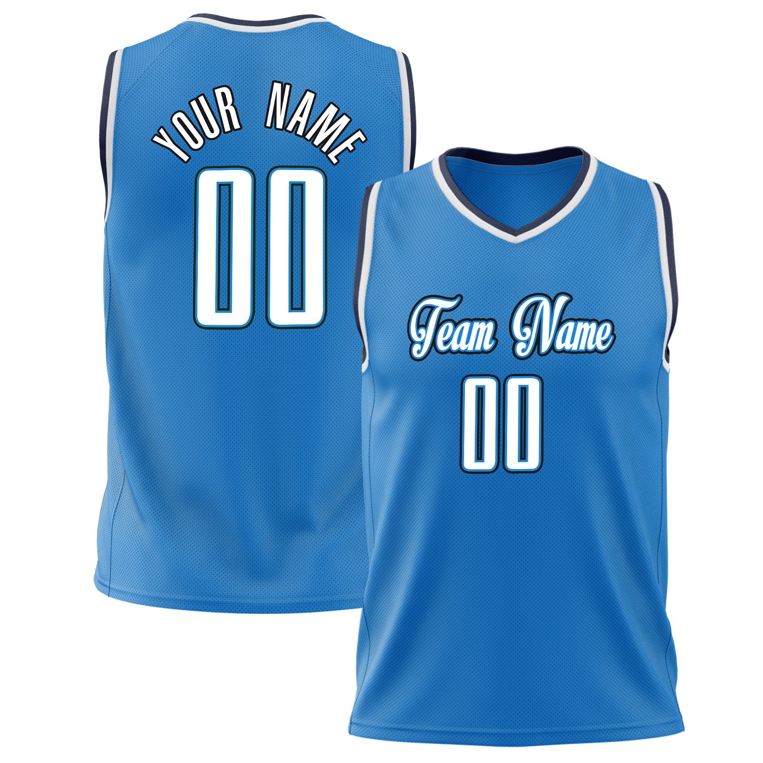 Benutzerdefiniertes Professionelles Blau Weiß Basketballtrikot BS02240626ZX028