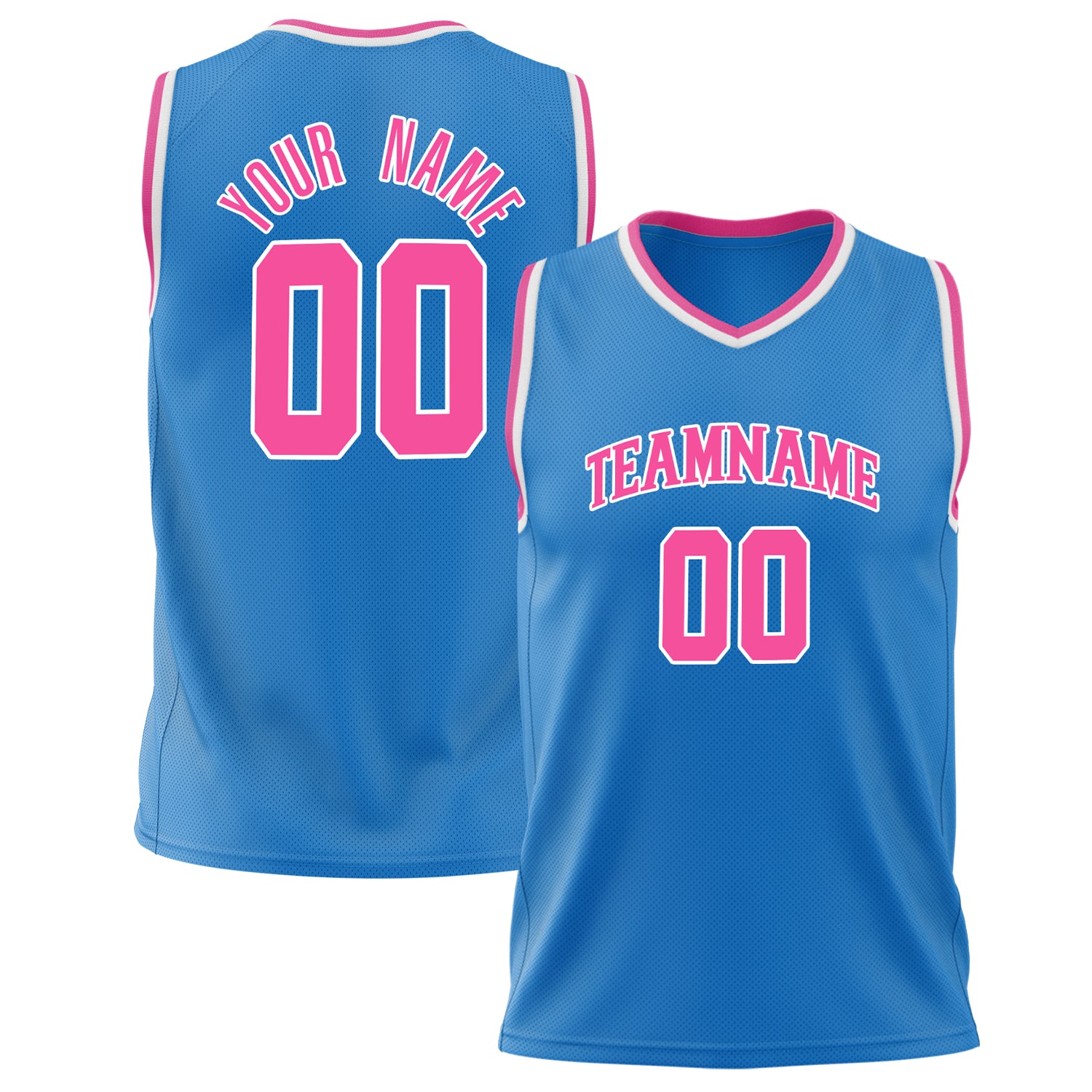 Benutzerdefiniertes Professionelles Blau Rosa Basketballtrikot BS02240626ZX030