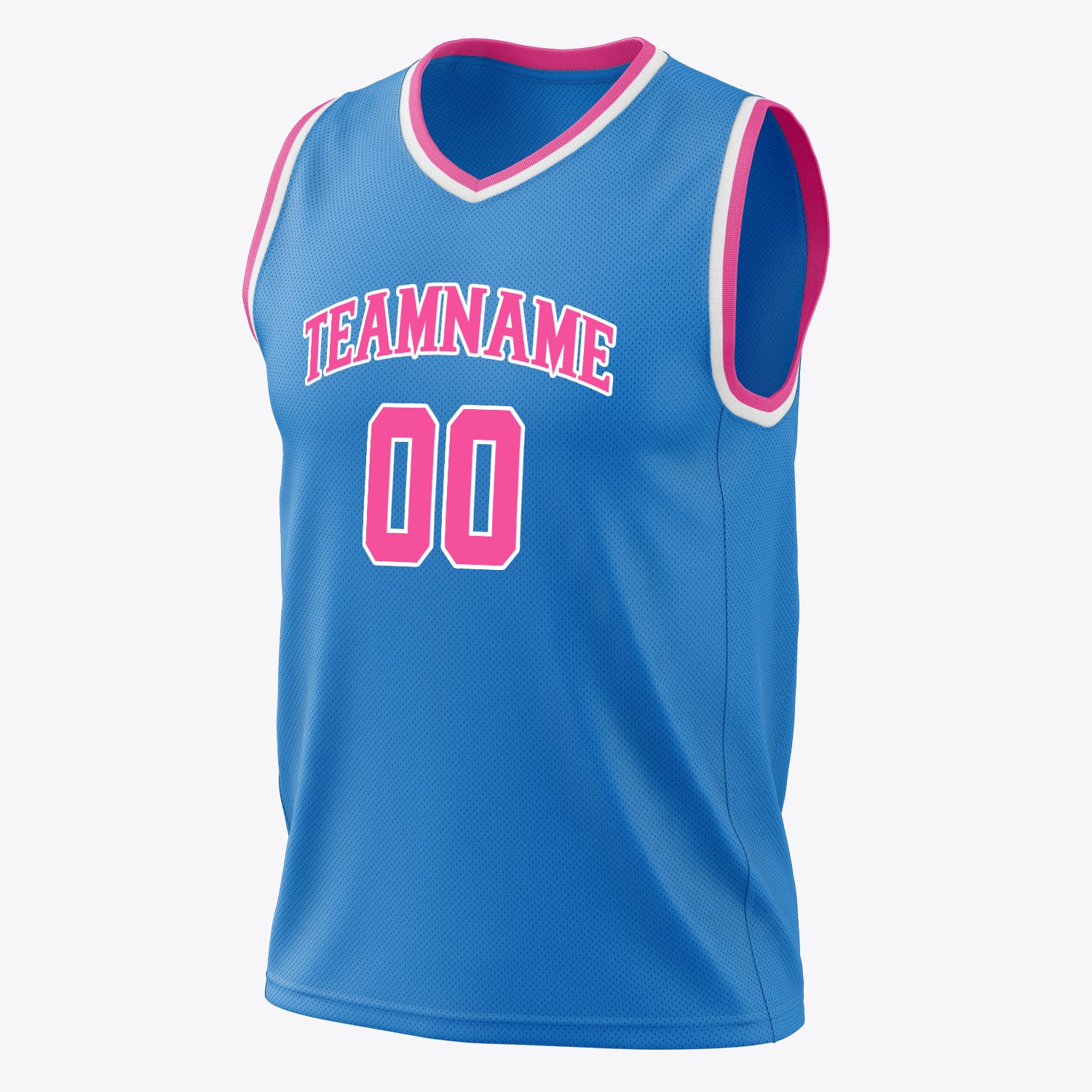 Benutzerdefiniertes Professionelles Blau Rosa Basketballtrikot