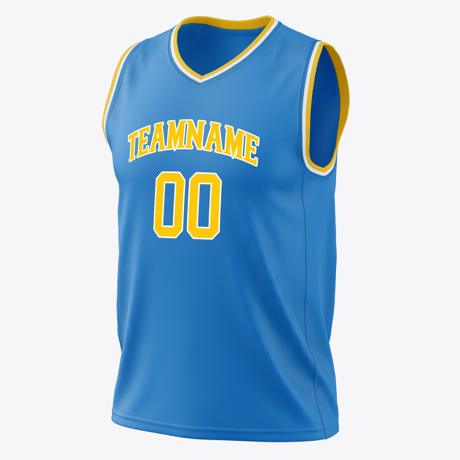 Benutzerdefiniertes Professionelles Blau Gold Basketballtrikot