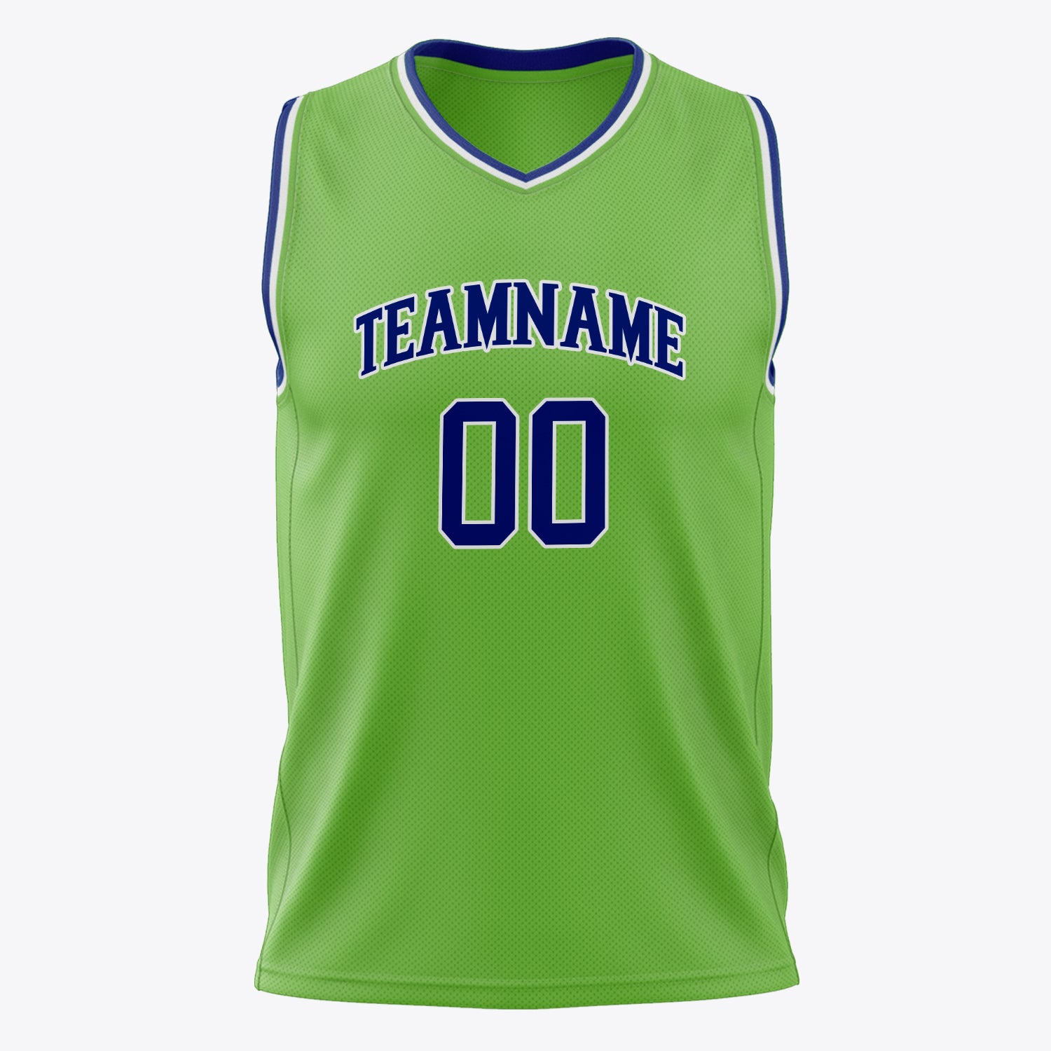 Custom Professional Neon Green Royal Blue Basketball Jersey