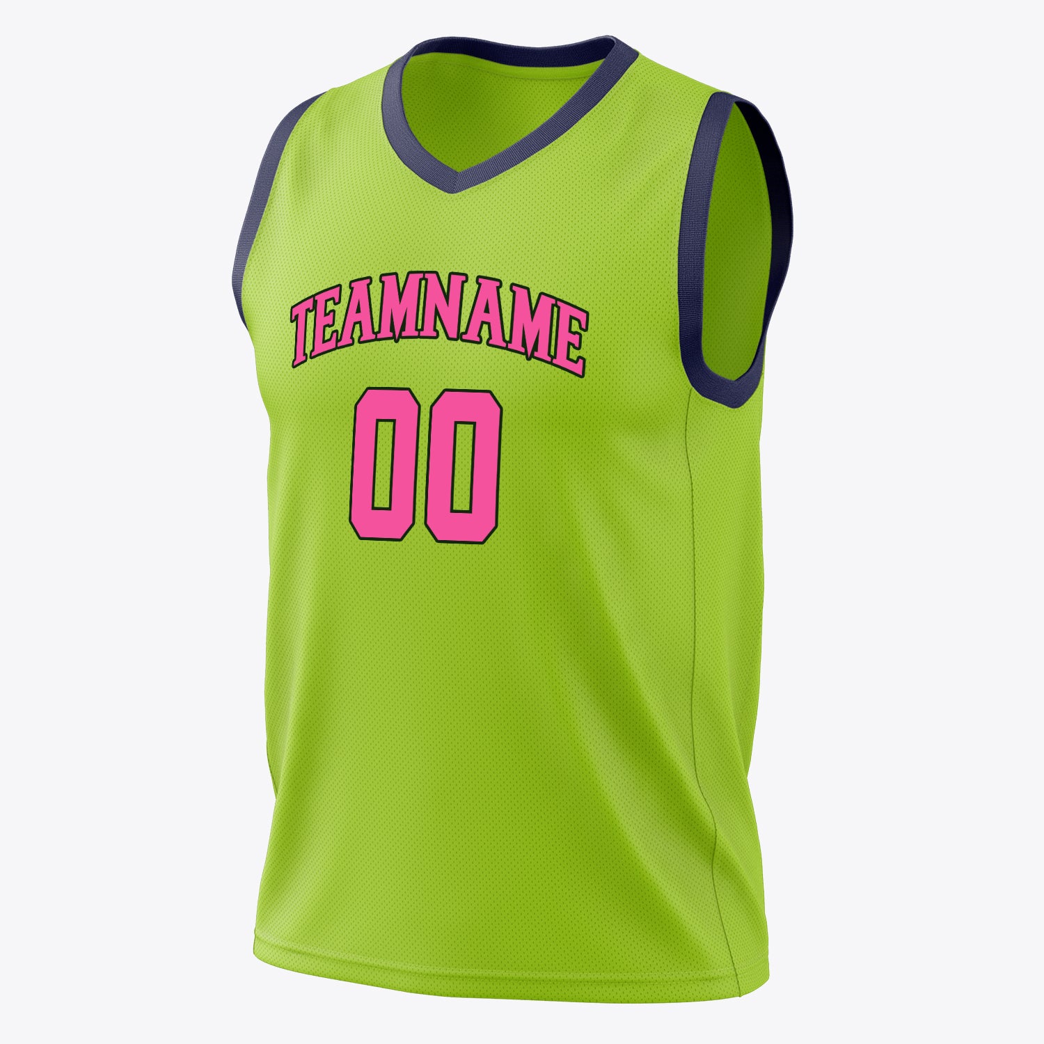 Custom Professional Neon Green Pink Basketball Jersey