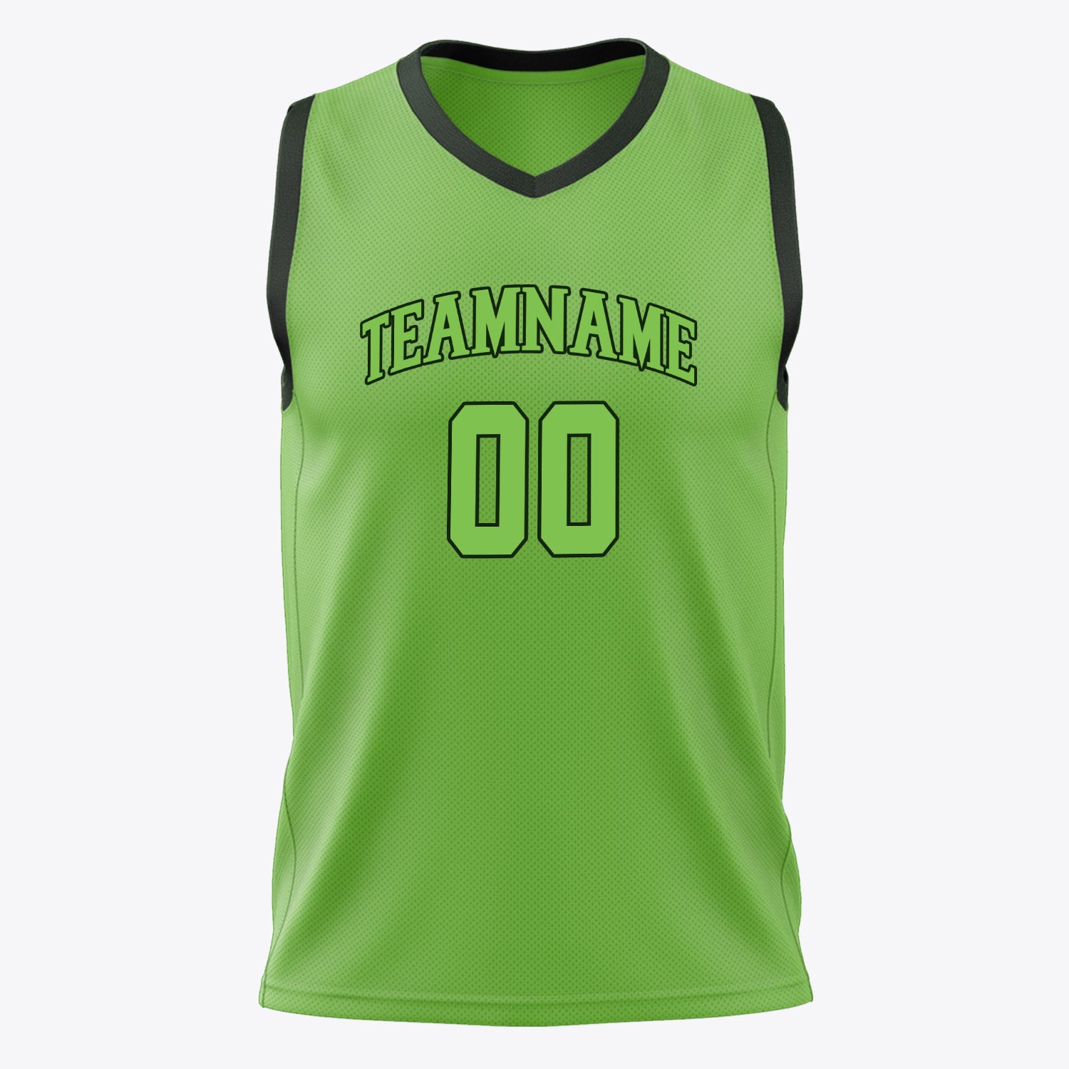 Custom Professional Neon Green Black Basketball Jersey