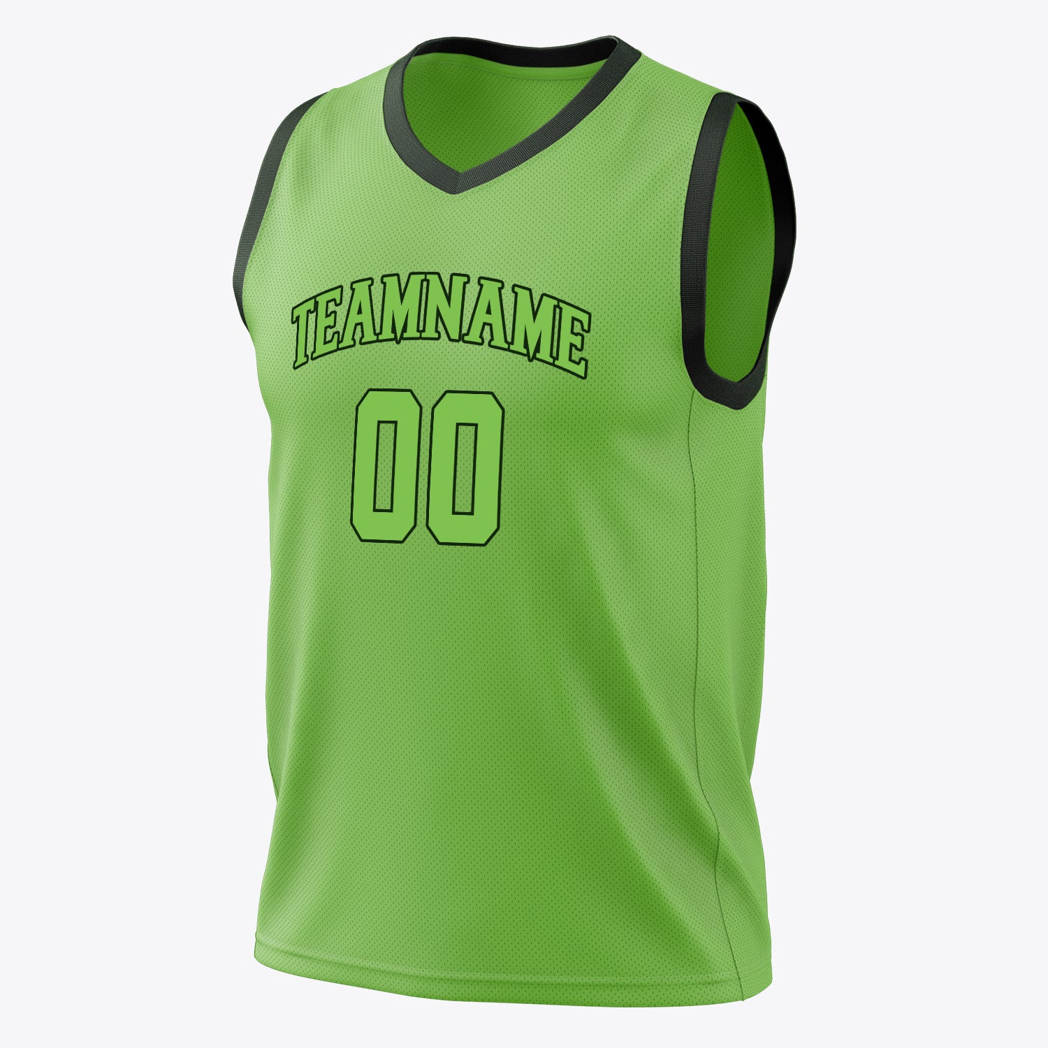 Custom Professional Neon Green Black Basketball Jersey