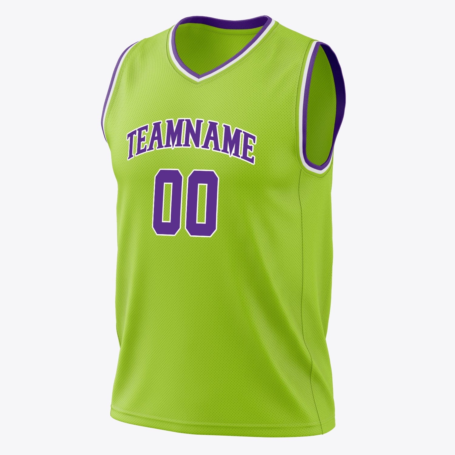 Custom Professional Neon Green Purple Basketball Jersey
