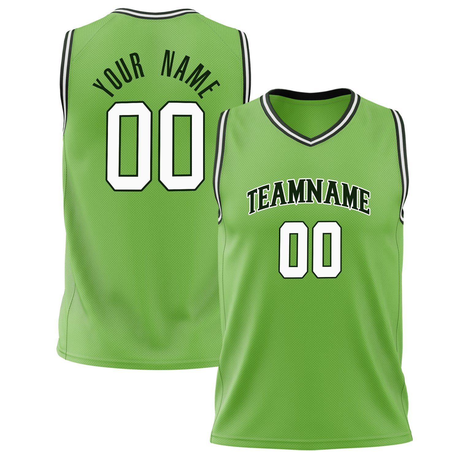 Benutzerdefiniertes Professionelles Neongrün Weiß Basketballtrikot BS02240626ZX108