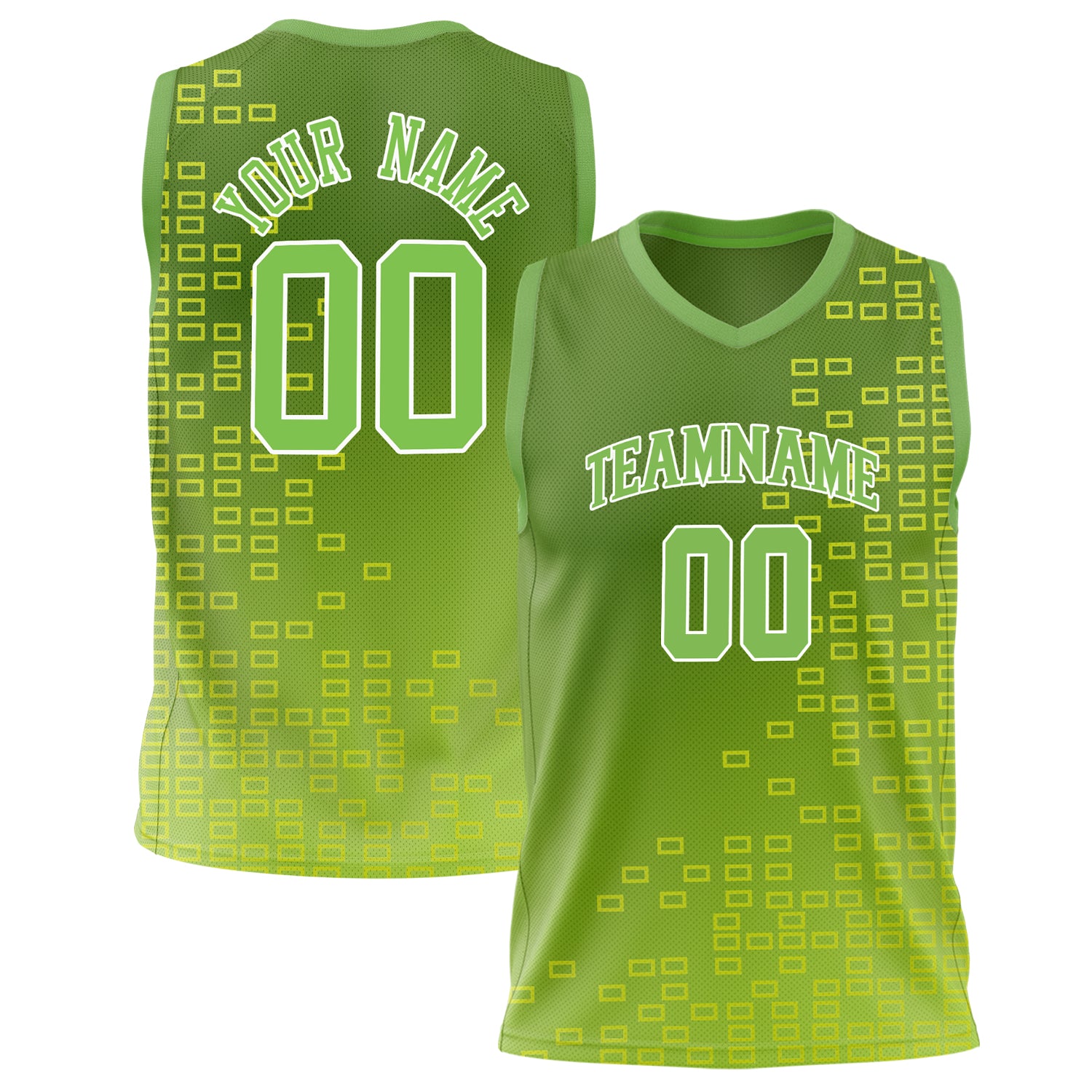 Benutzerdefiniertes Professionelles Neongrün Weiß Basketballtrikot BS02240626ZX109