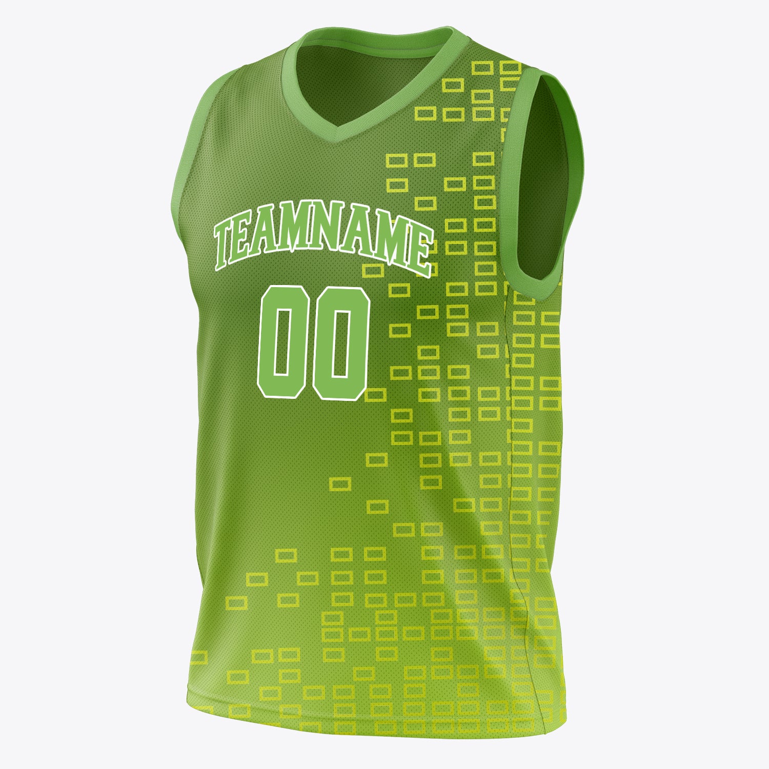Benutzerdefiniertes Professionelles Neongrün Weiß Basketballtrikot