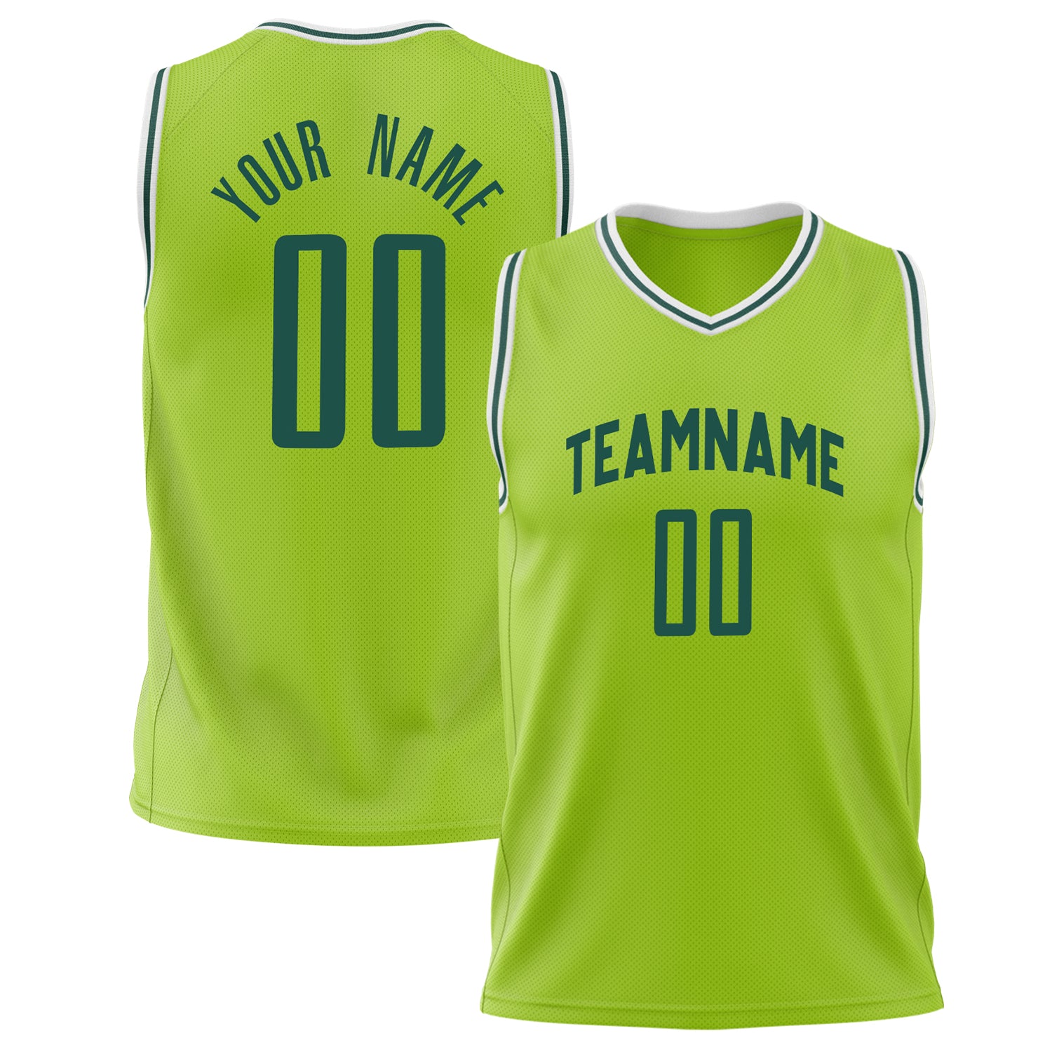 Benutzerdefiniertes Professionelles Neongrün Kelly Grün Basketballtrikot BS02240626ZX110