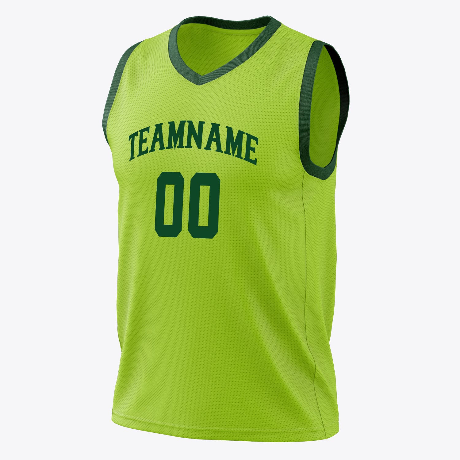 Benutzerdefiniertes Professionelles Neongrün Kelly Grün Basketballtrikot