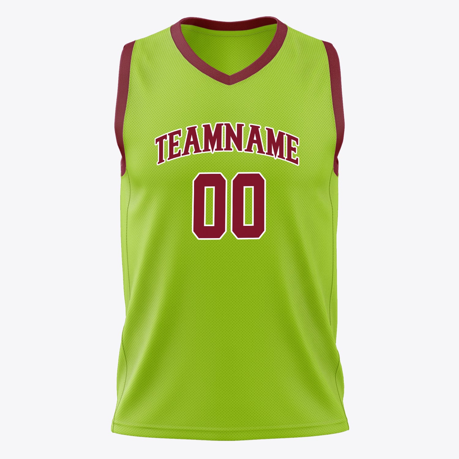 Custom Professional Neon Green Red Basketball Jersey