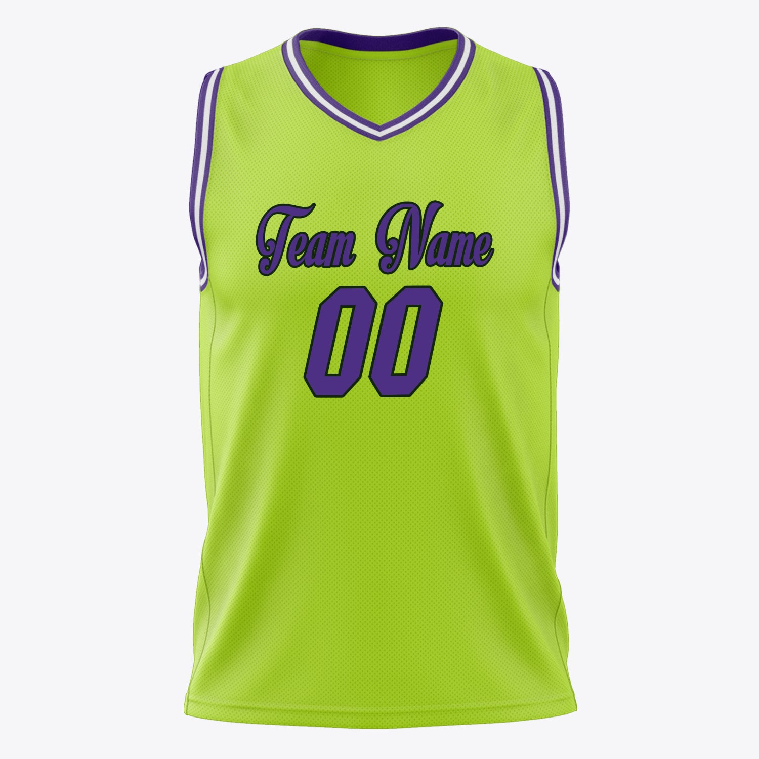 Custom Professional Neon Green Purple Basketball Jersey