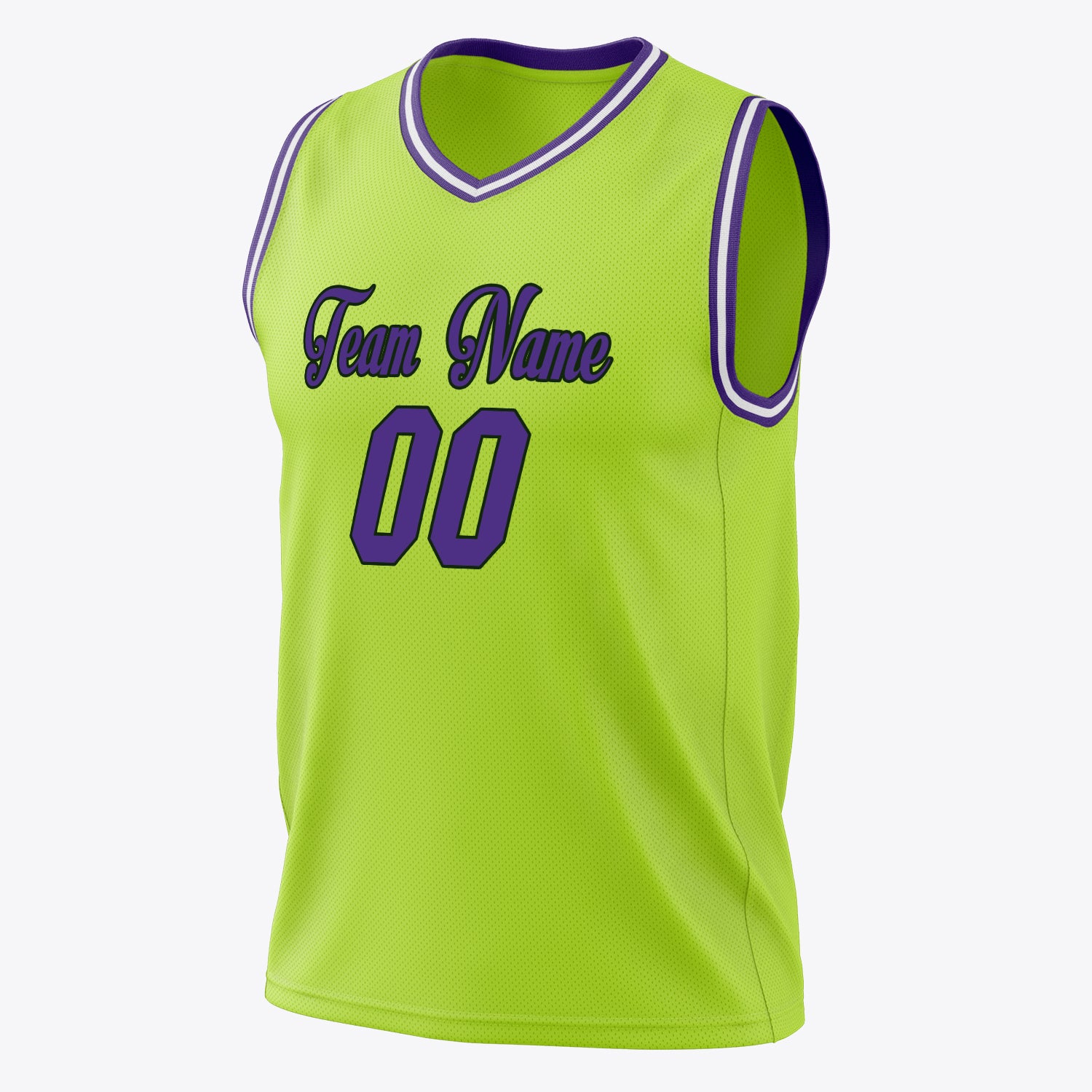 Custom Professional Neon Green Purple Basketball Jersey