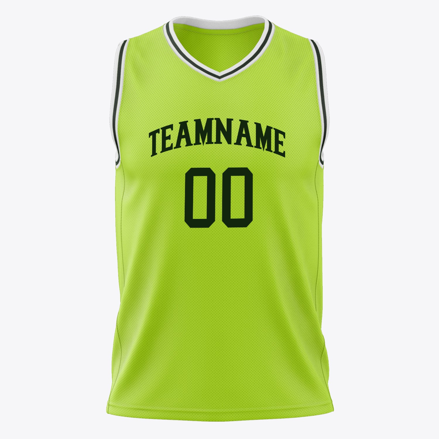 Custom Professional Neon Green Black Basketball Jersey
