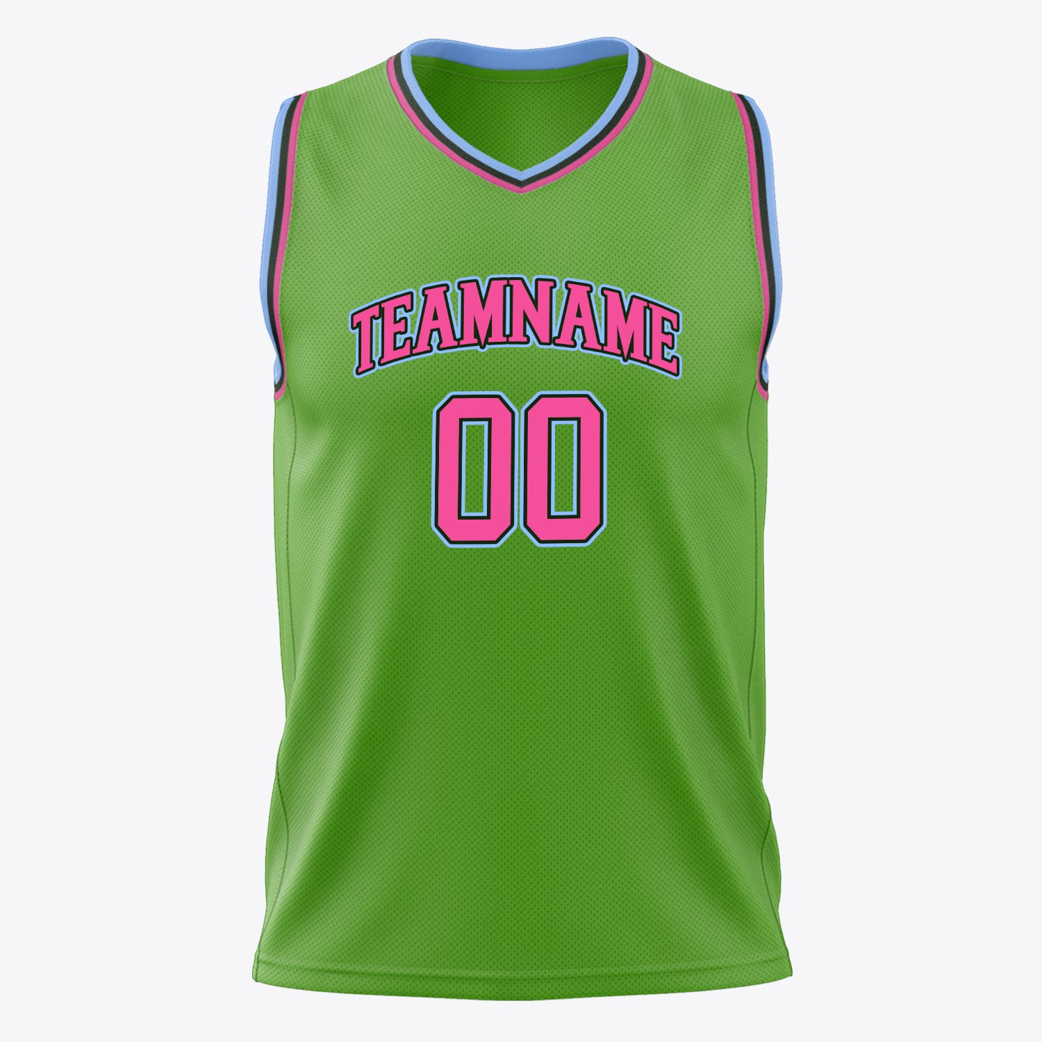 Custom Professional Neon Green Pink Basketball Jersey