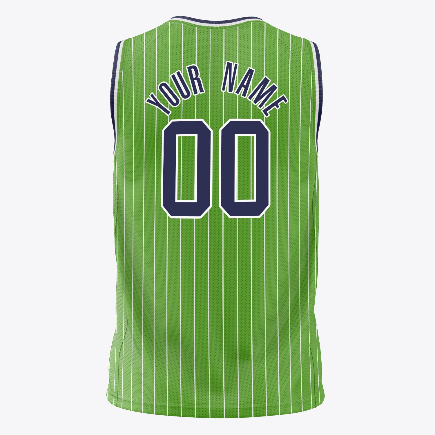 Custom Professional Neon Green Navy Blue Basketball Jersey