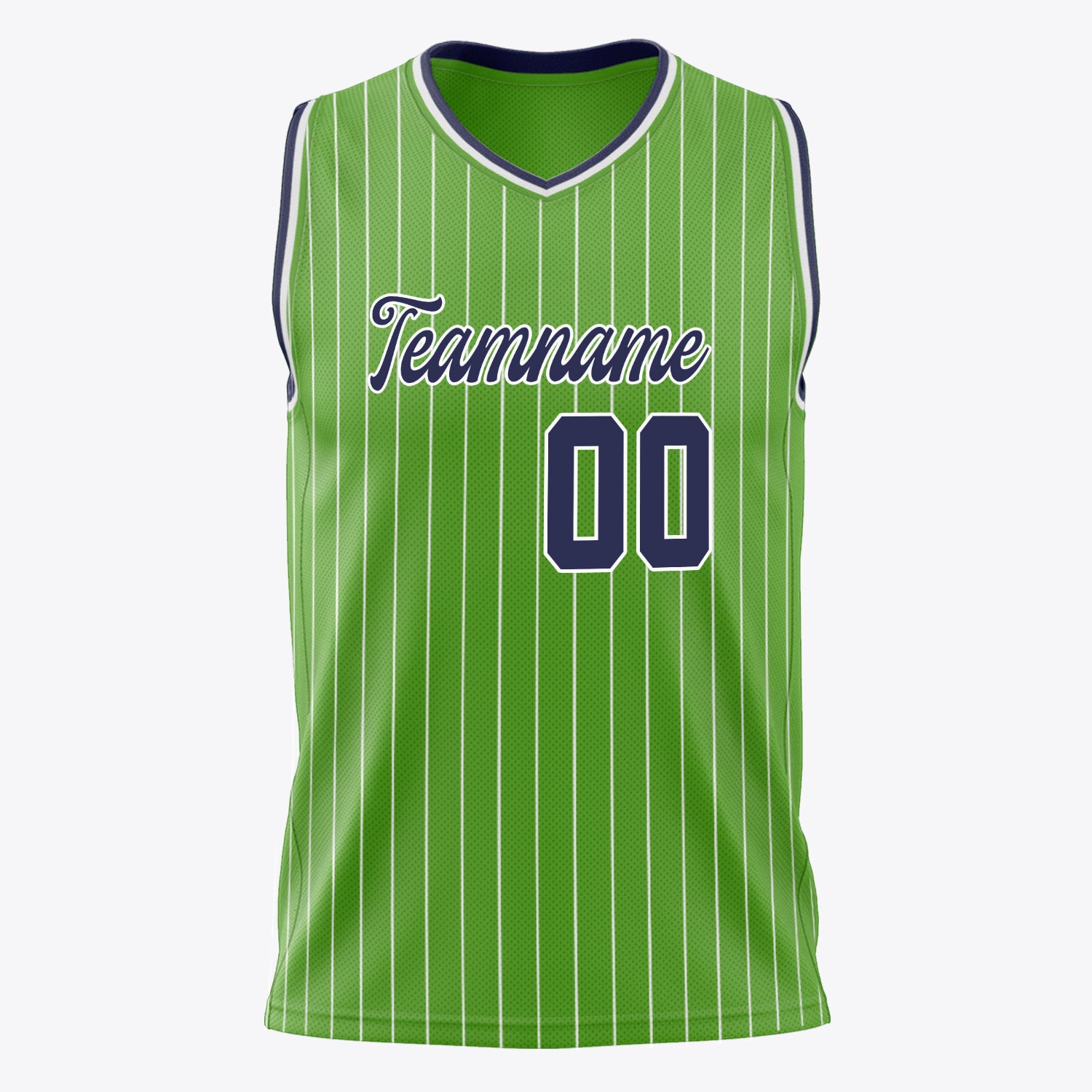 Custom Professional Neon Green Navy Blue Basketball Jersey